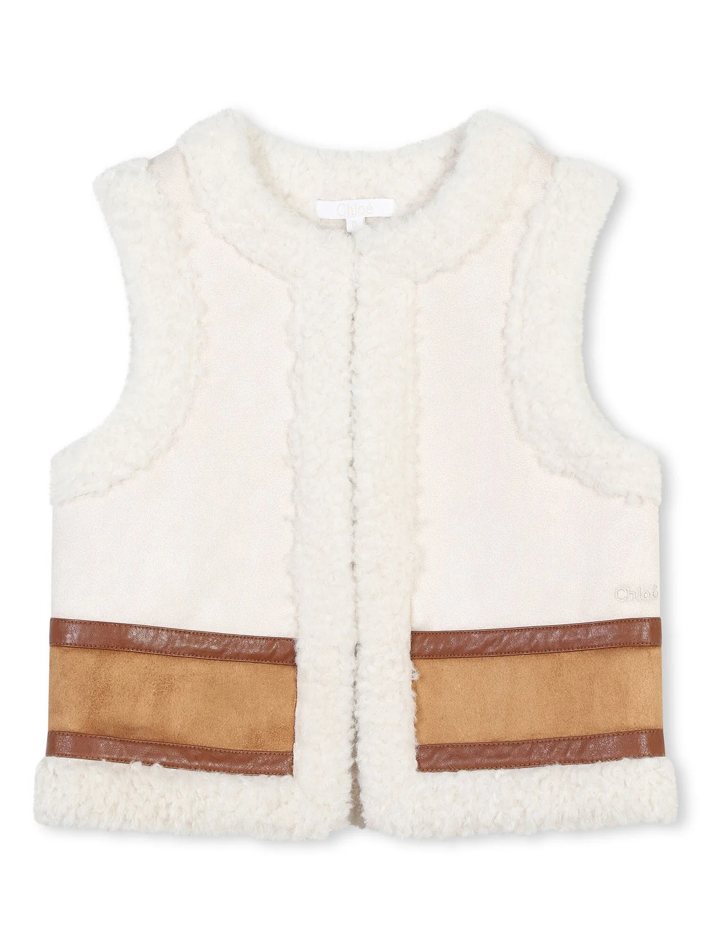 Vest in beige polyester