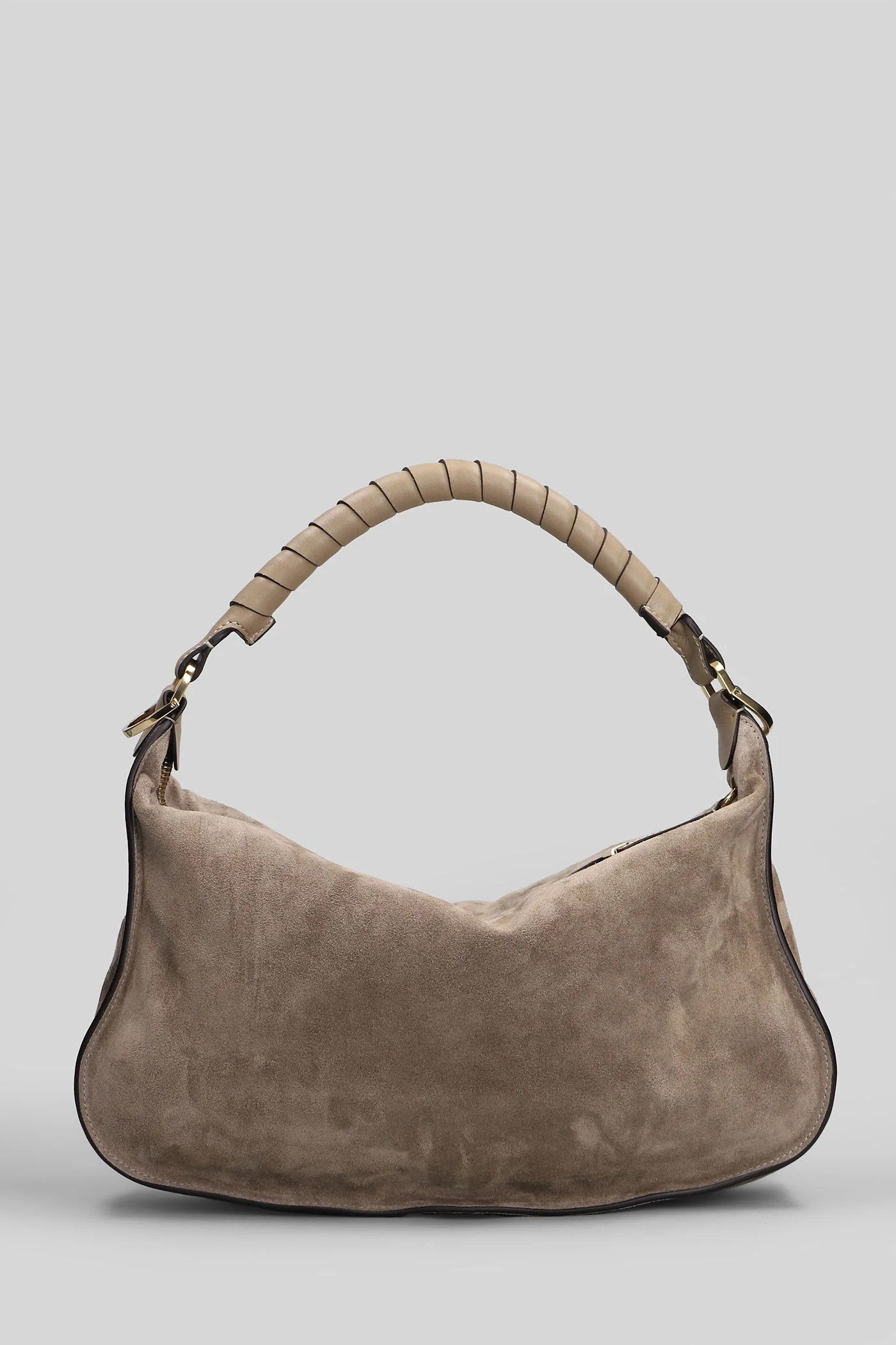 Marcie Shoulder bag in taupe suede - Image 3