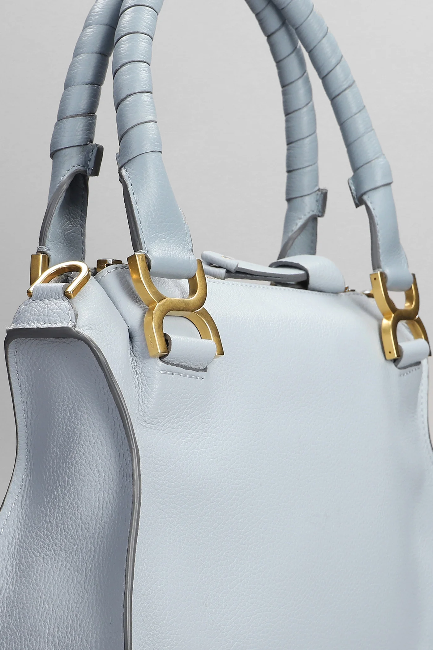 Mercie Shoulder bag in cyan leather - Image 4