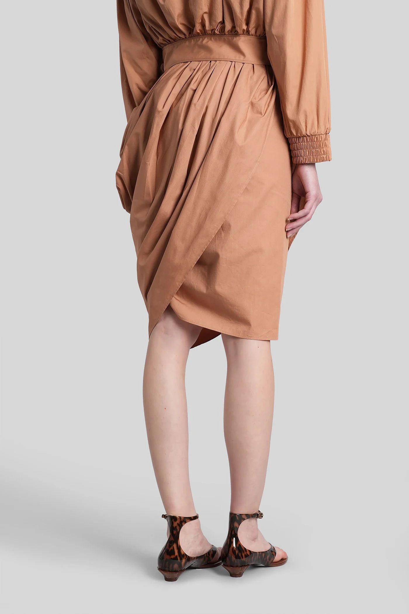 Skirt in brown cotton - Image 3
