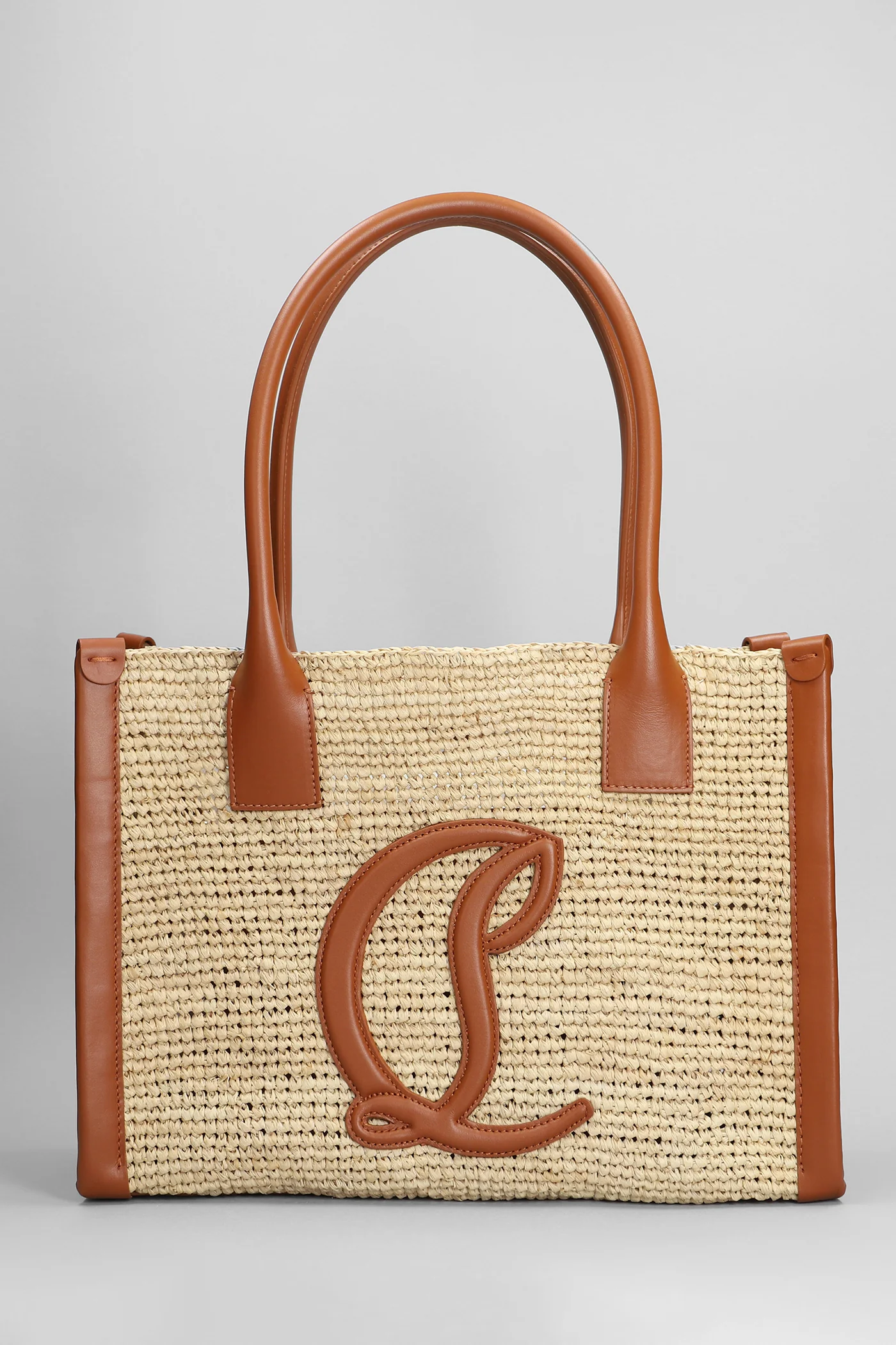 By my side Tote in beige raffia