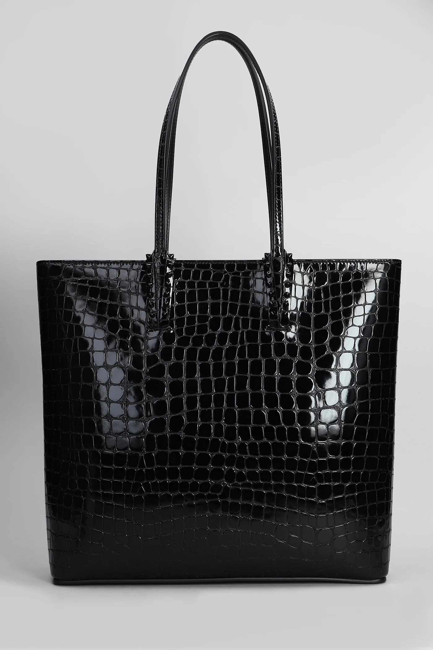 Cabata zipped Tote in black leather