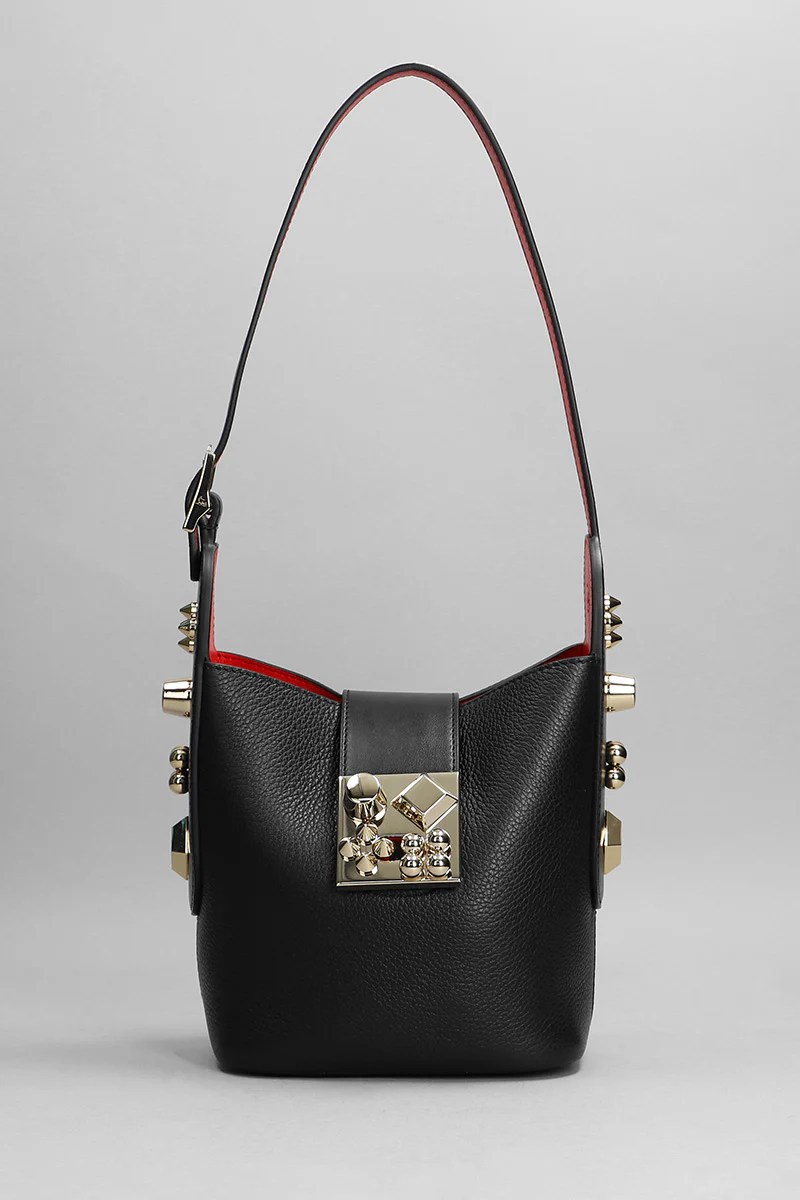 Carasky mini bucket Shoulder bag in black leather