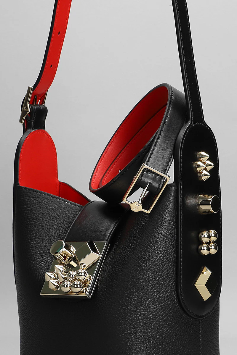 Carasky mini bucket Shoulder bag in black leather - Image 4