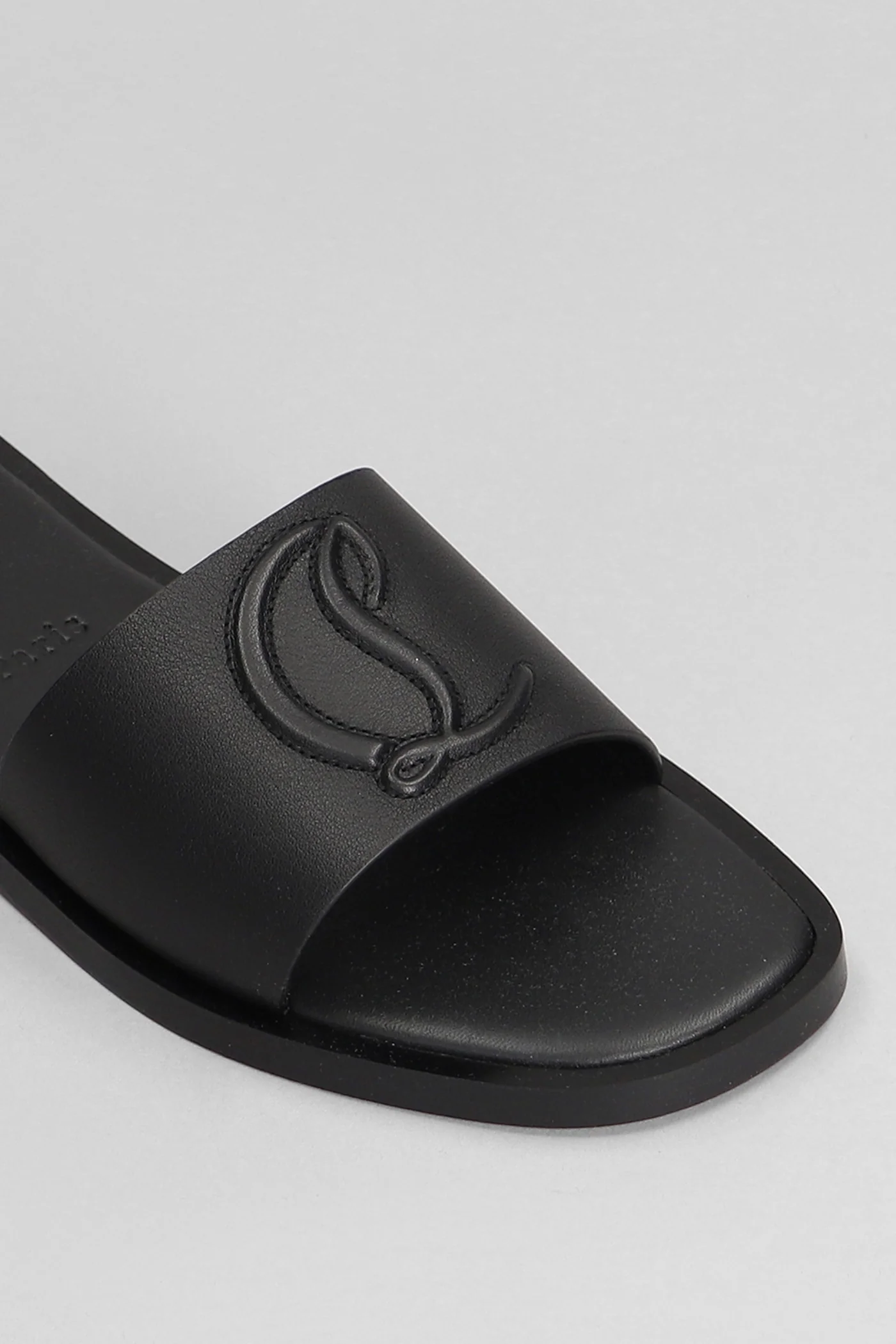Cl mule flat Slipper-Mule in black leather - Image 5