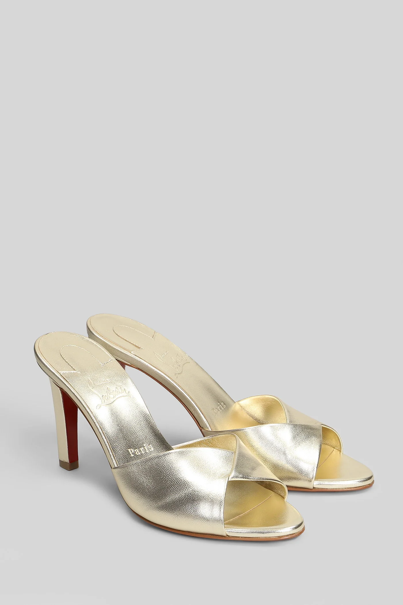 Fanny slide 85  in gold leather - Image 2