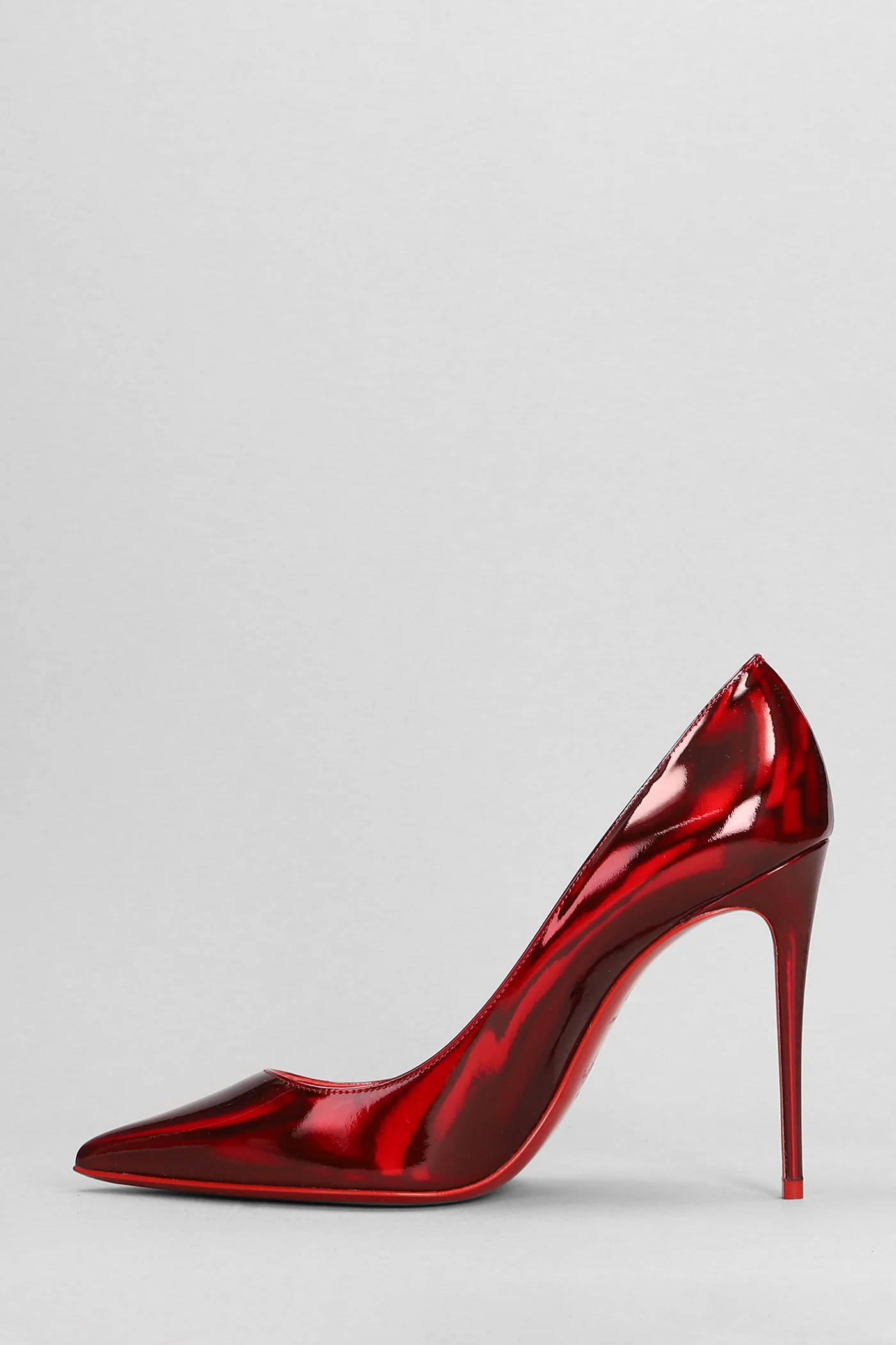 Kate 100 Pumps in red leather - Image 3
