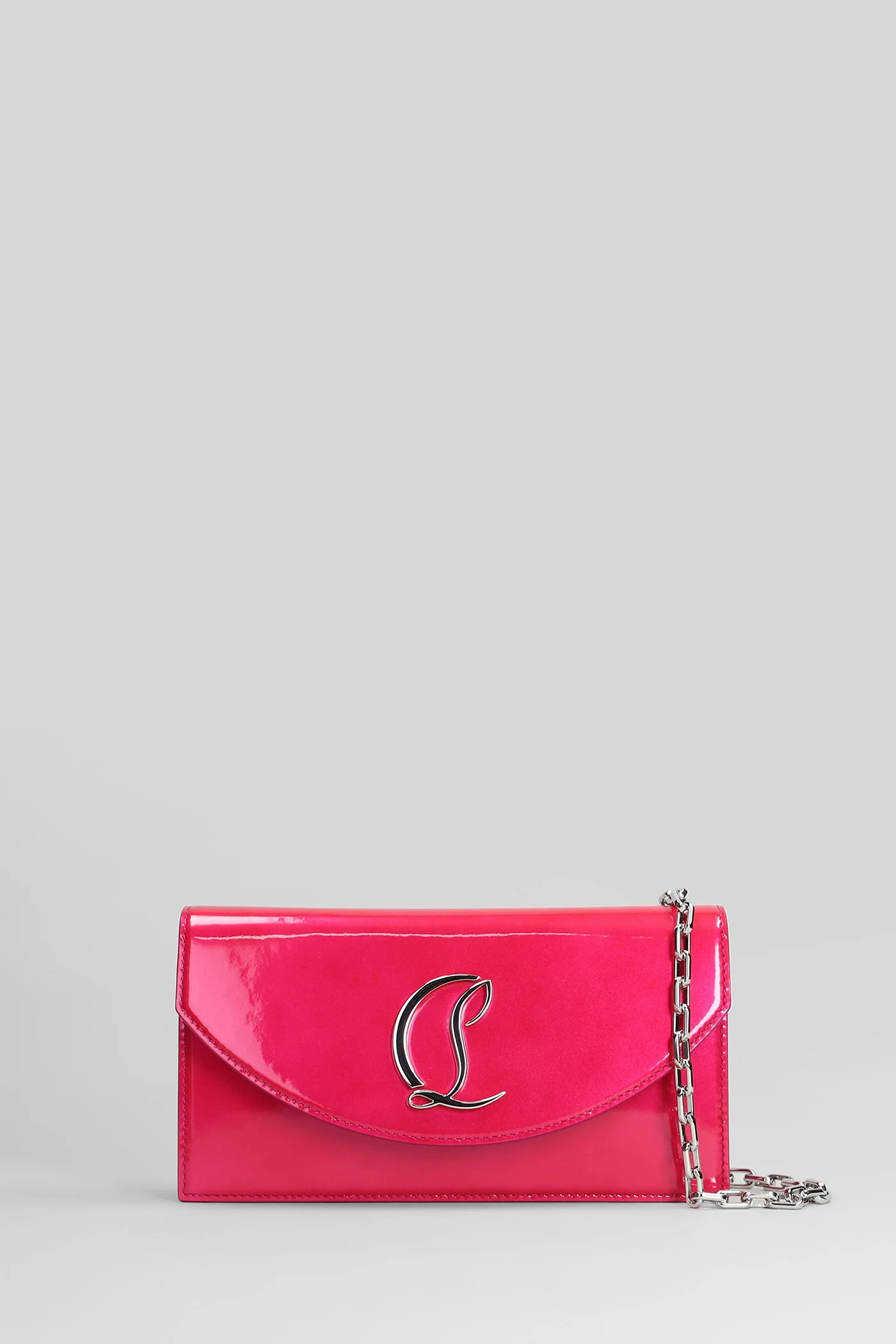 Loubi54 Clutch in fuxia leather