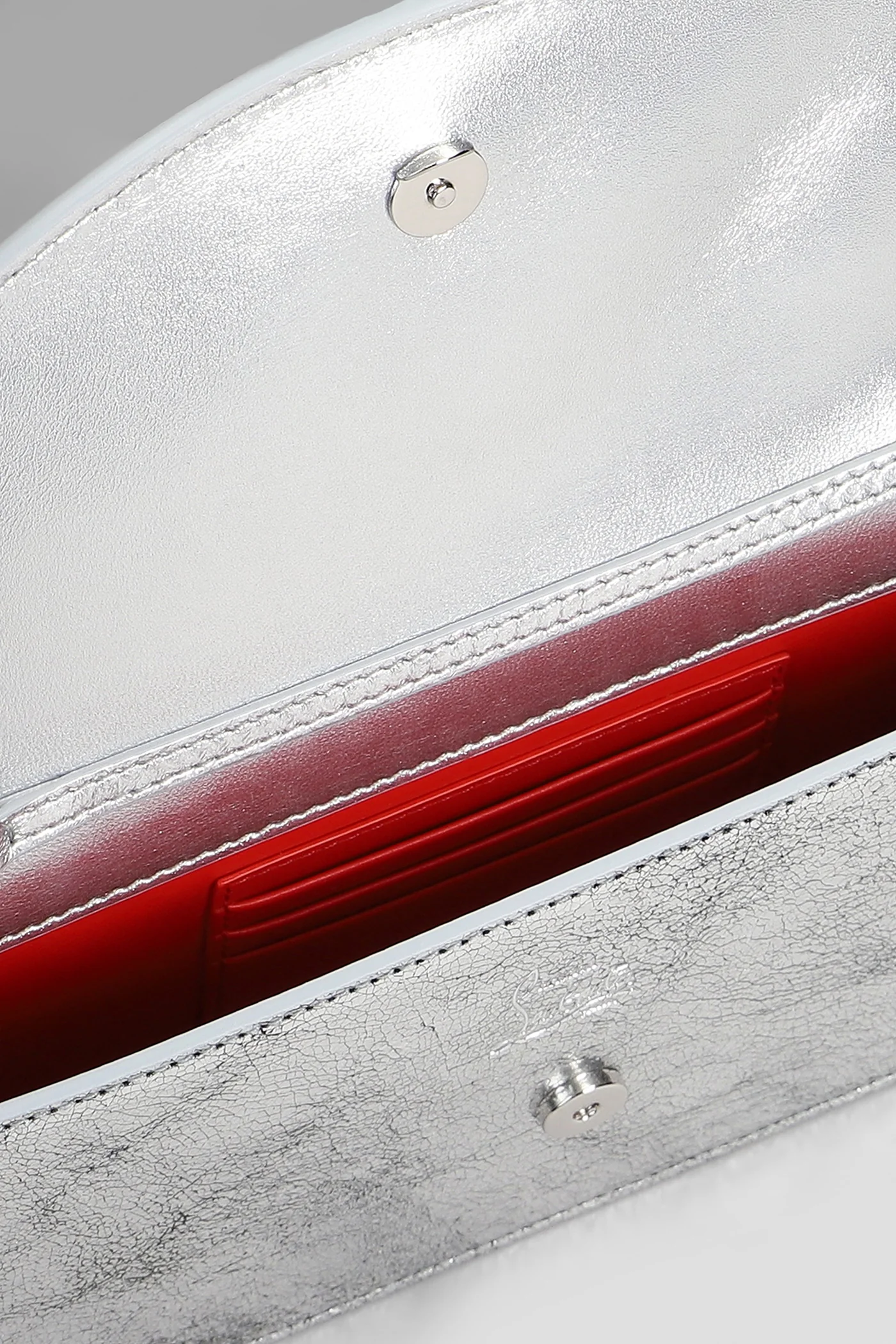 Loubi54 Clutch in silver leather - Image 4