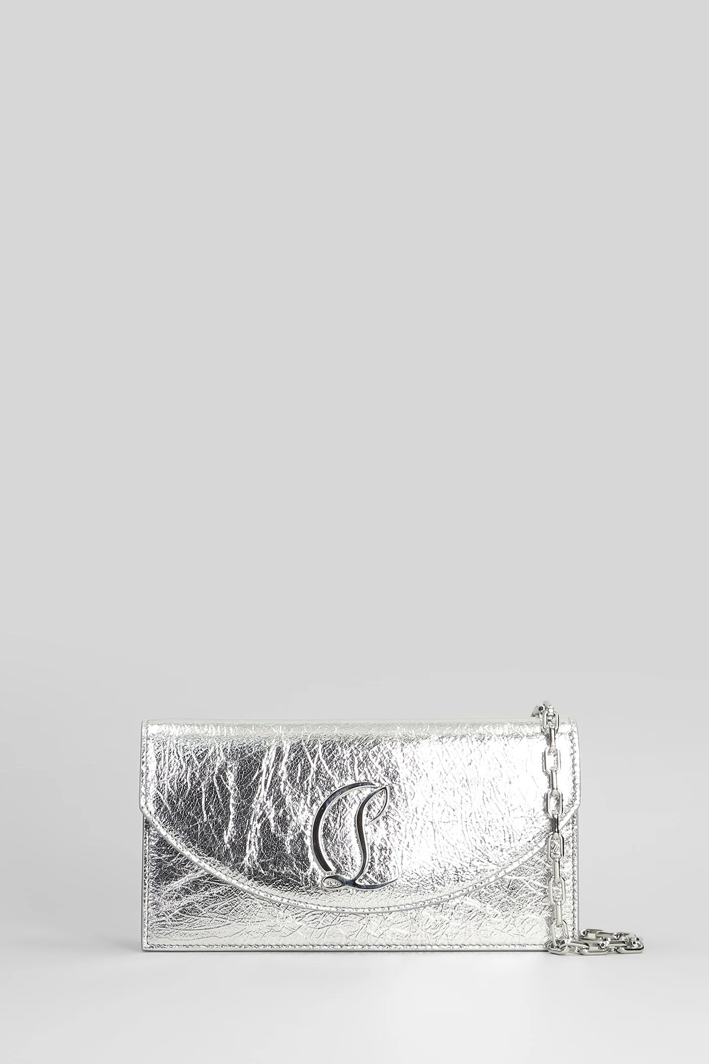 Loubi54 Shoulder bag in silver leather