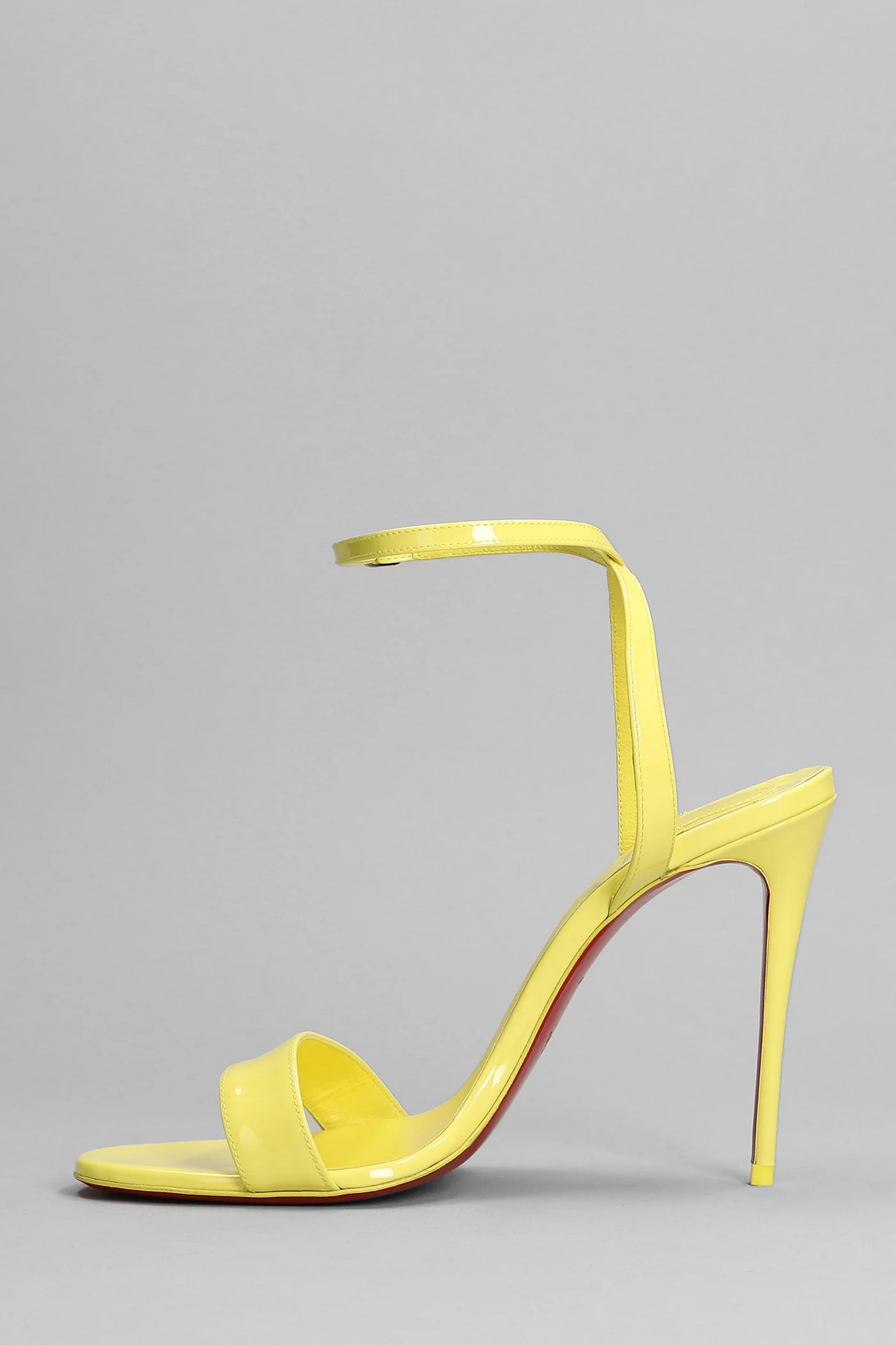 Loubigirl 100 Sandals in yellow patent leather - Image 3