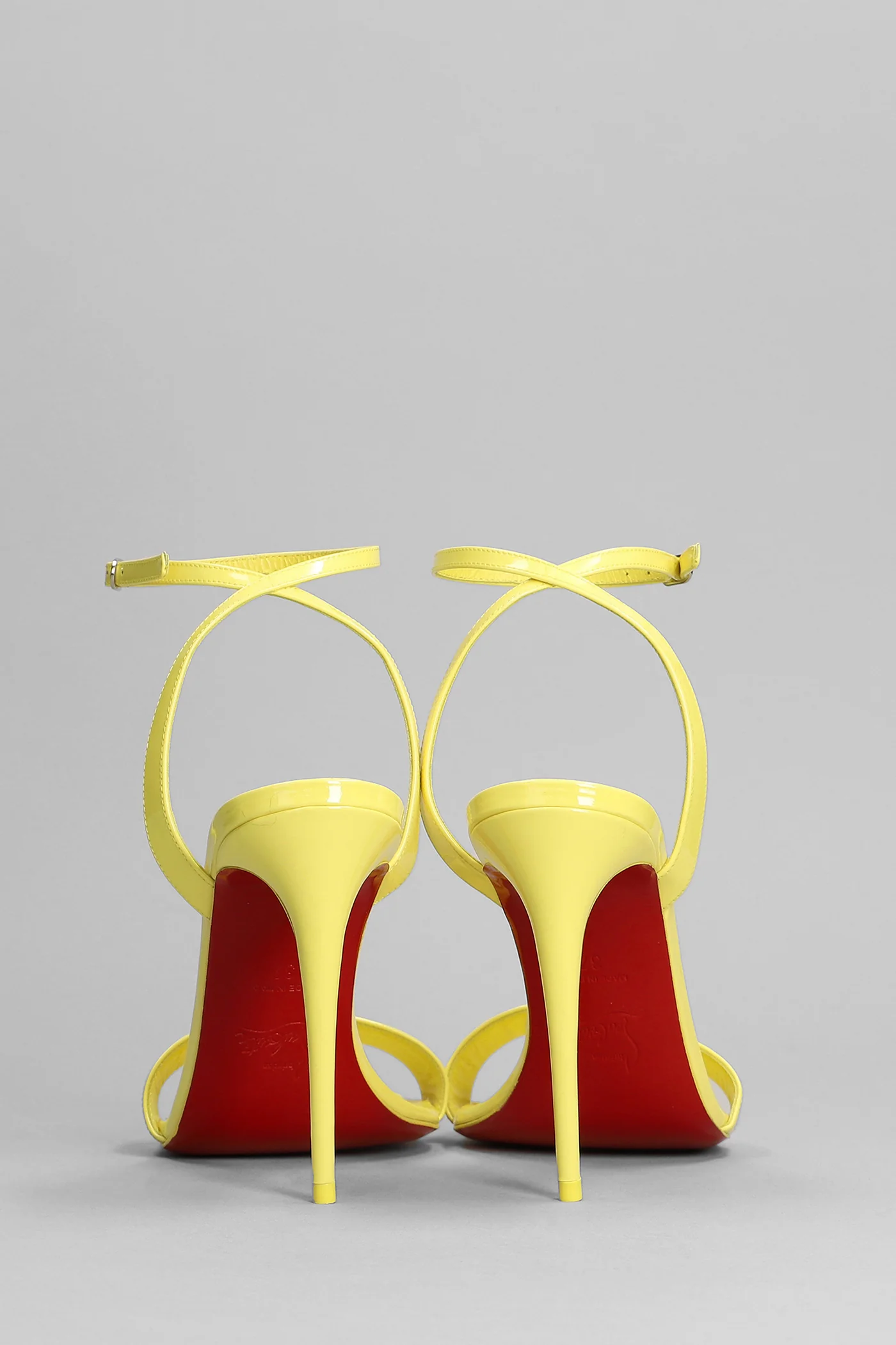 Loubigirl 100 Sandals in yellow patent leather - Image 4