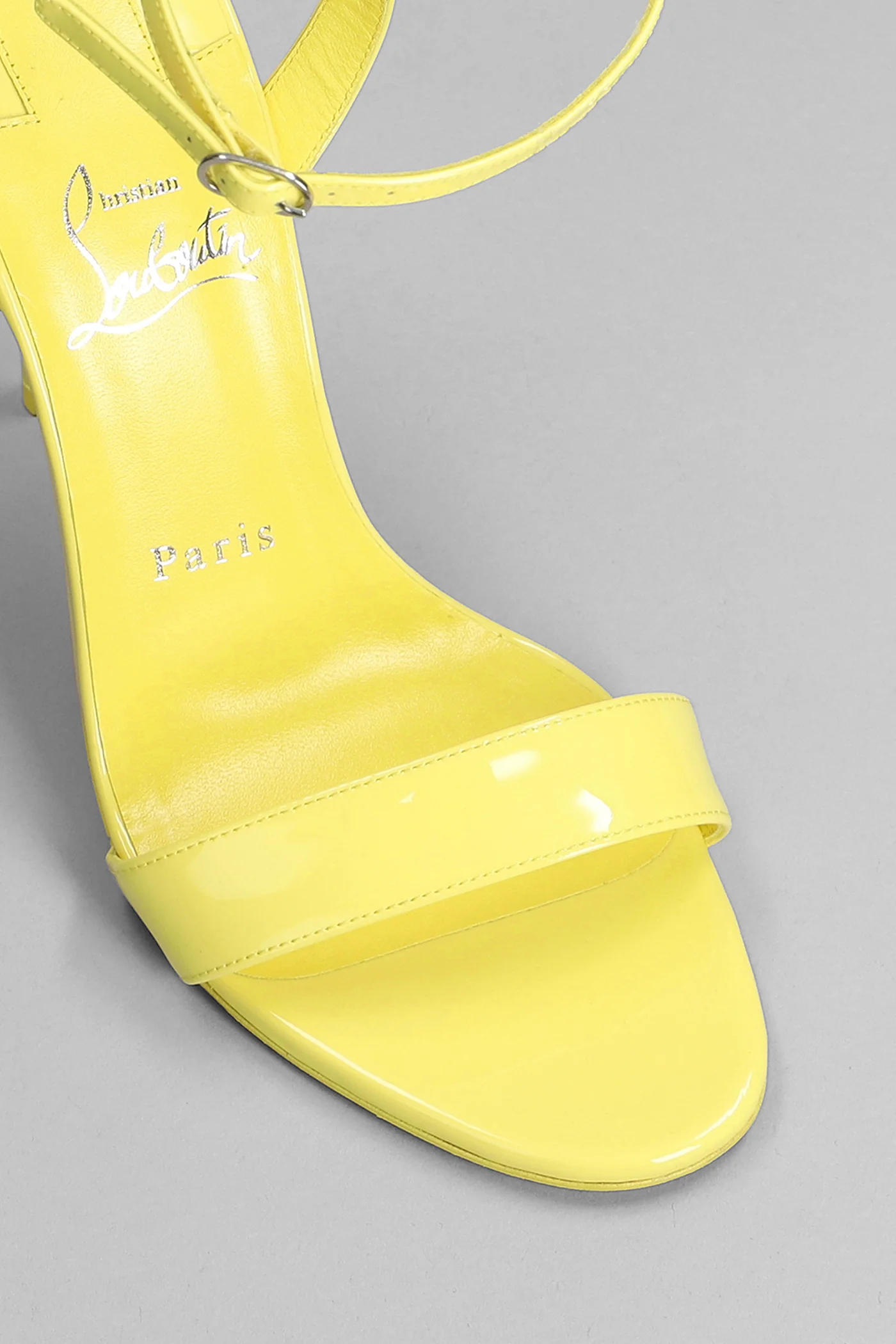 Loubigirl 100 Sandals in yellow patent leather - Image 5