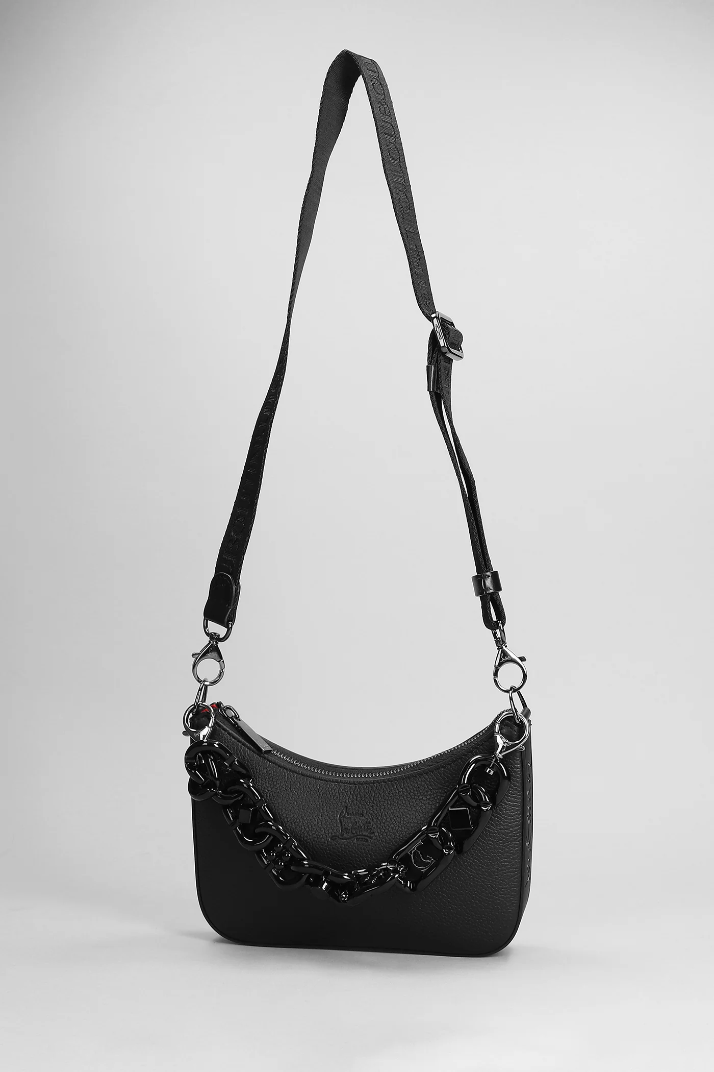 Loubila chain Shoulder bag in black leather - Image 4