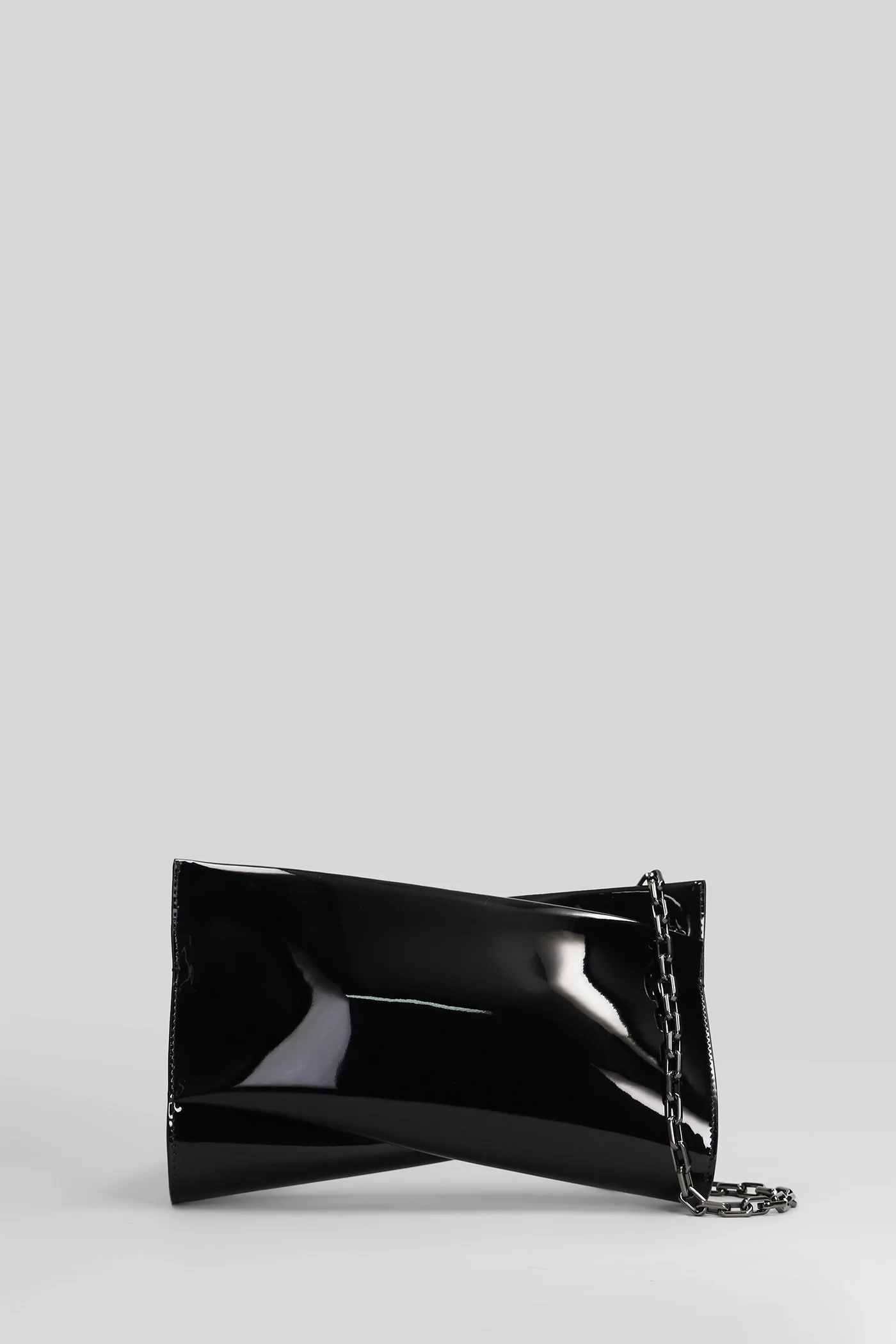 Loubitwist clutch Shoulder bag in black patent leather