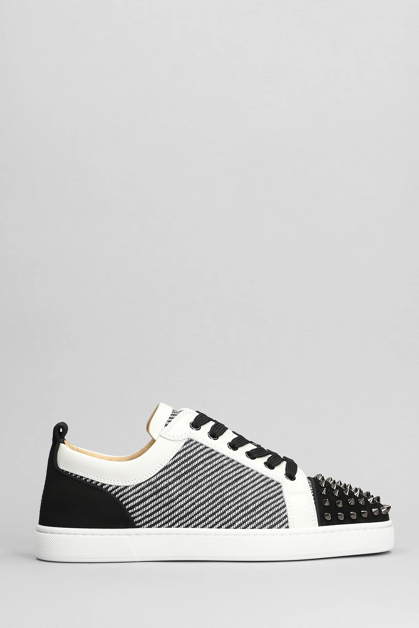 Louis junior spikes Sneakers in white suede and leather