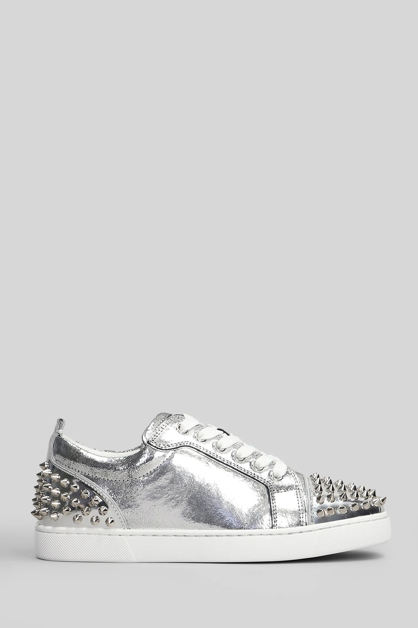 Louise junior spikes Sneakers in silver leather