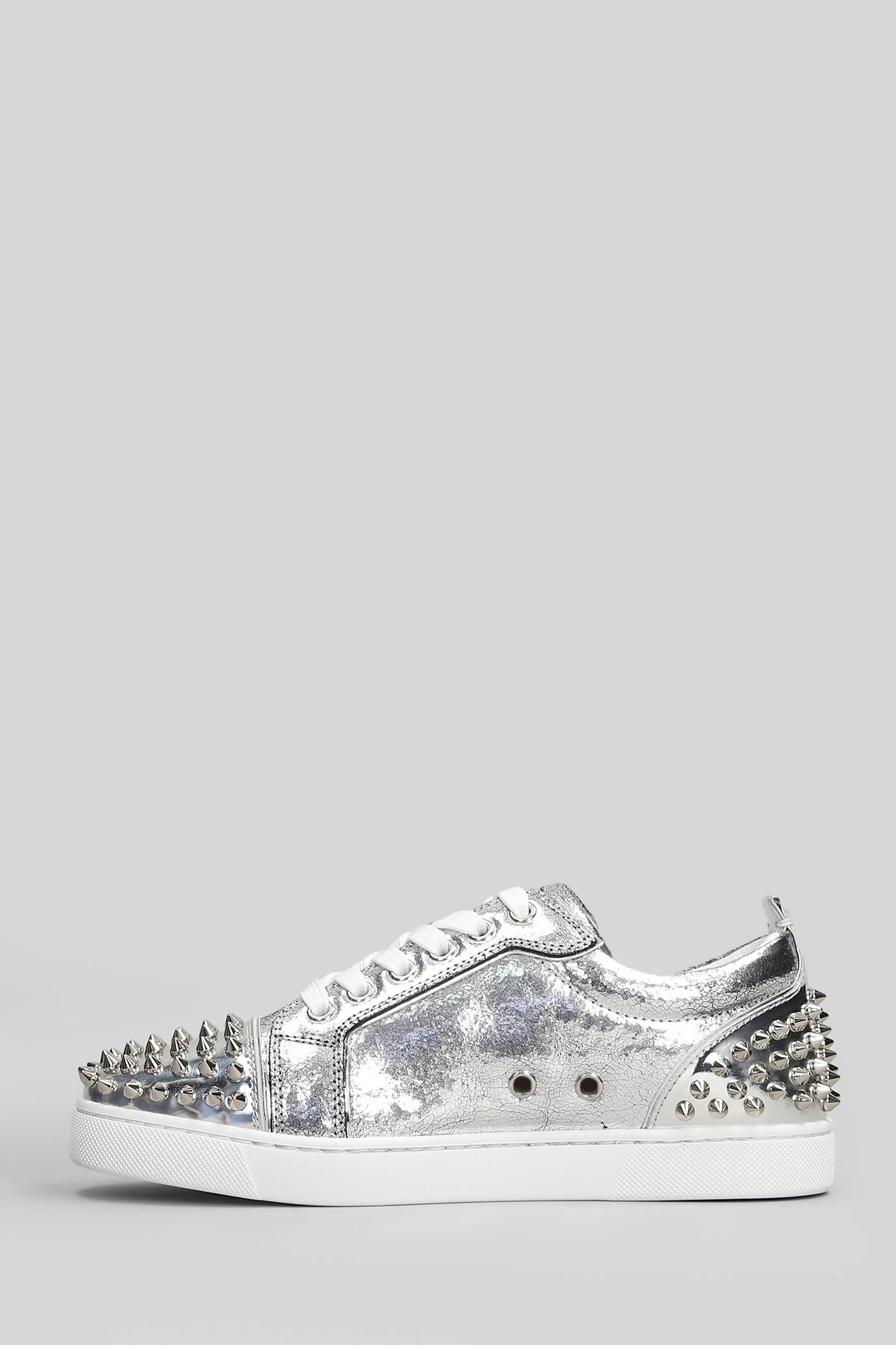 Louise junior spikes Sneakers in silver leather - Image 3