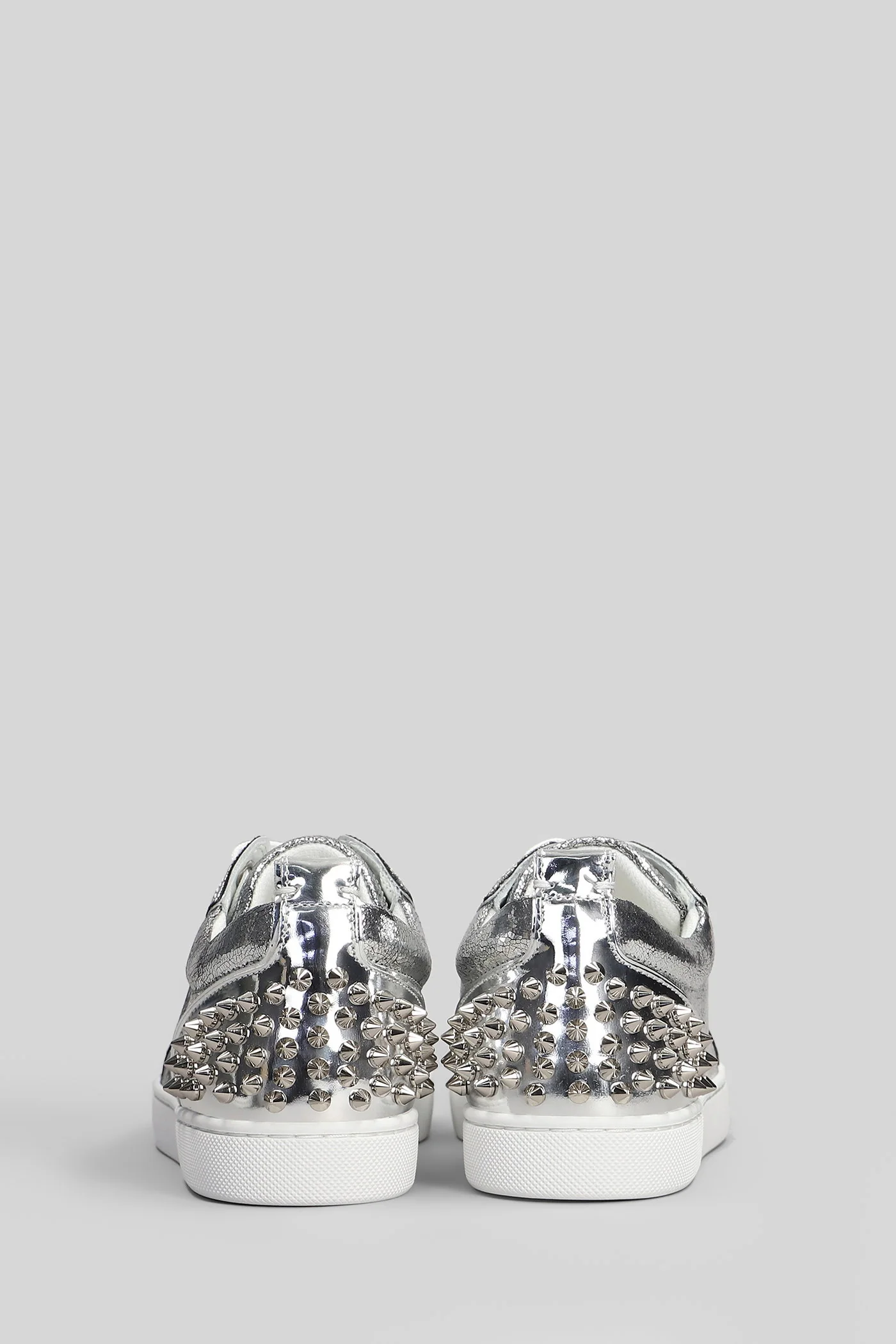 Louise junior spikes Sneakers in silver leather - Image 4