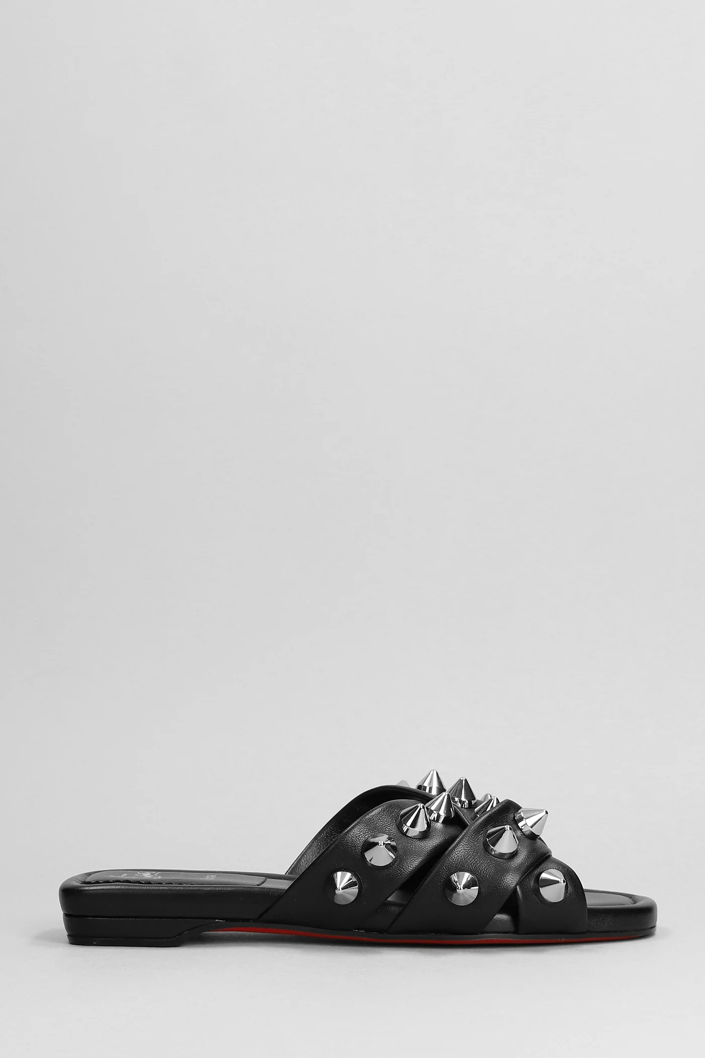 Miss spika club Slipper-Mule in black leather