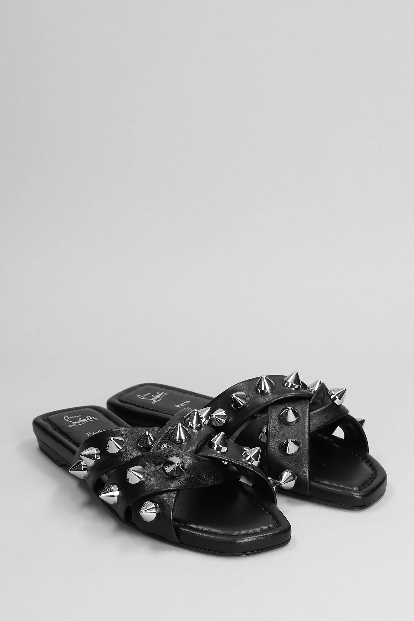 Miss spika club Slipper-Mule in black leather - Image 2