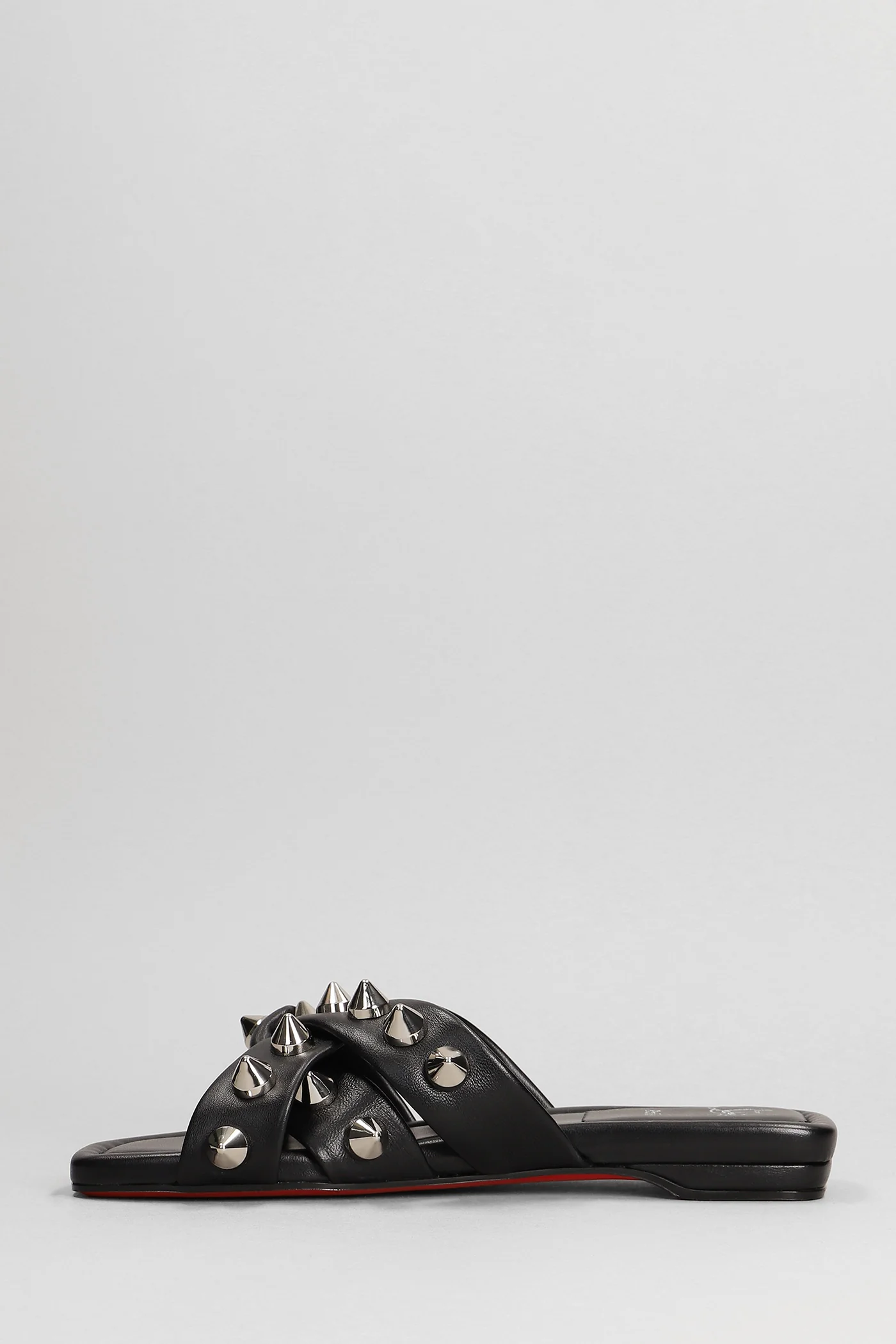 Miss spika club Slipper-Mule in black leather - Image 3