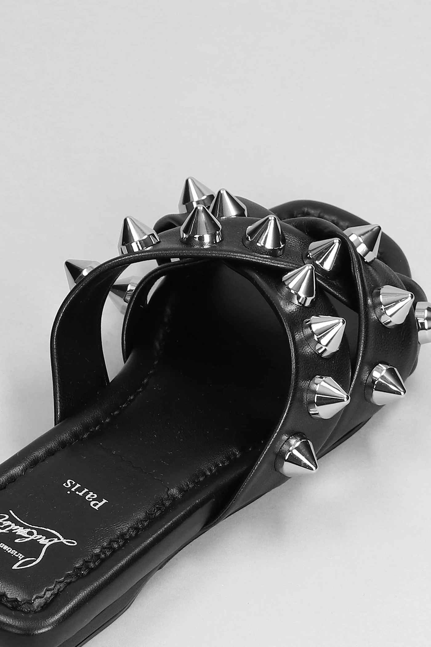 Miss spika club Slipper-Mule in black leather - Image 5