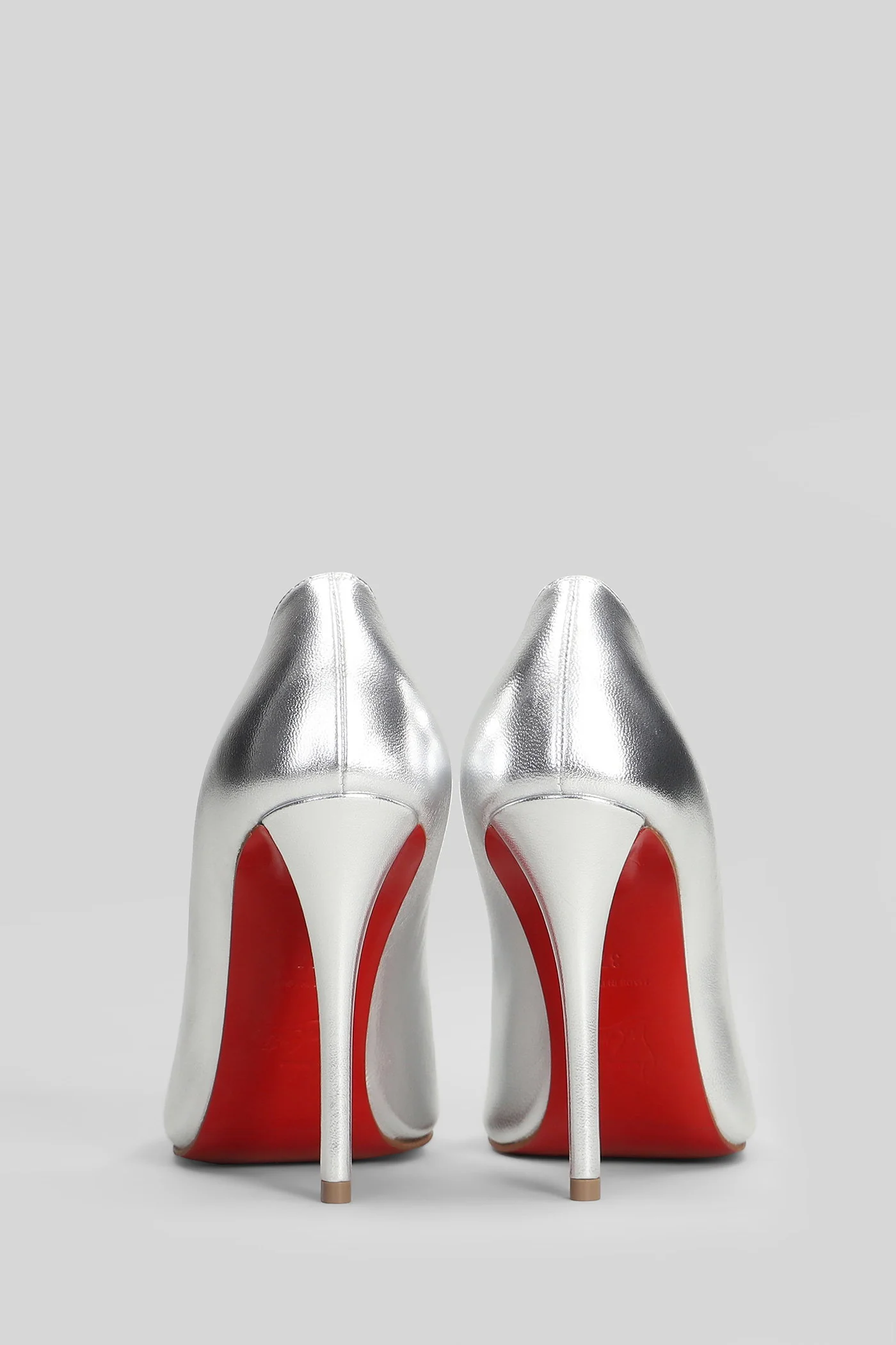 Miss z 100 Pumps in silver leather - Image 4