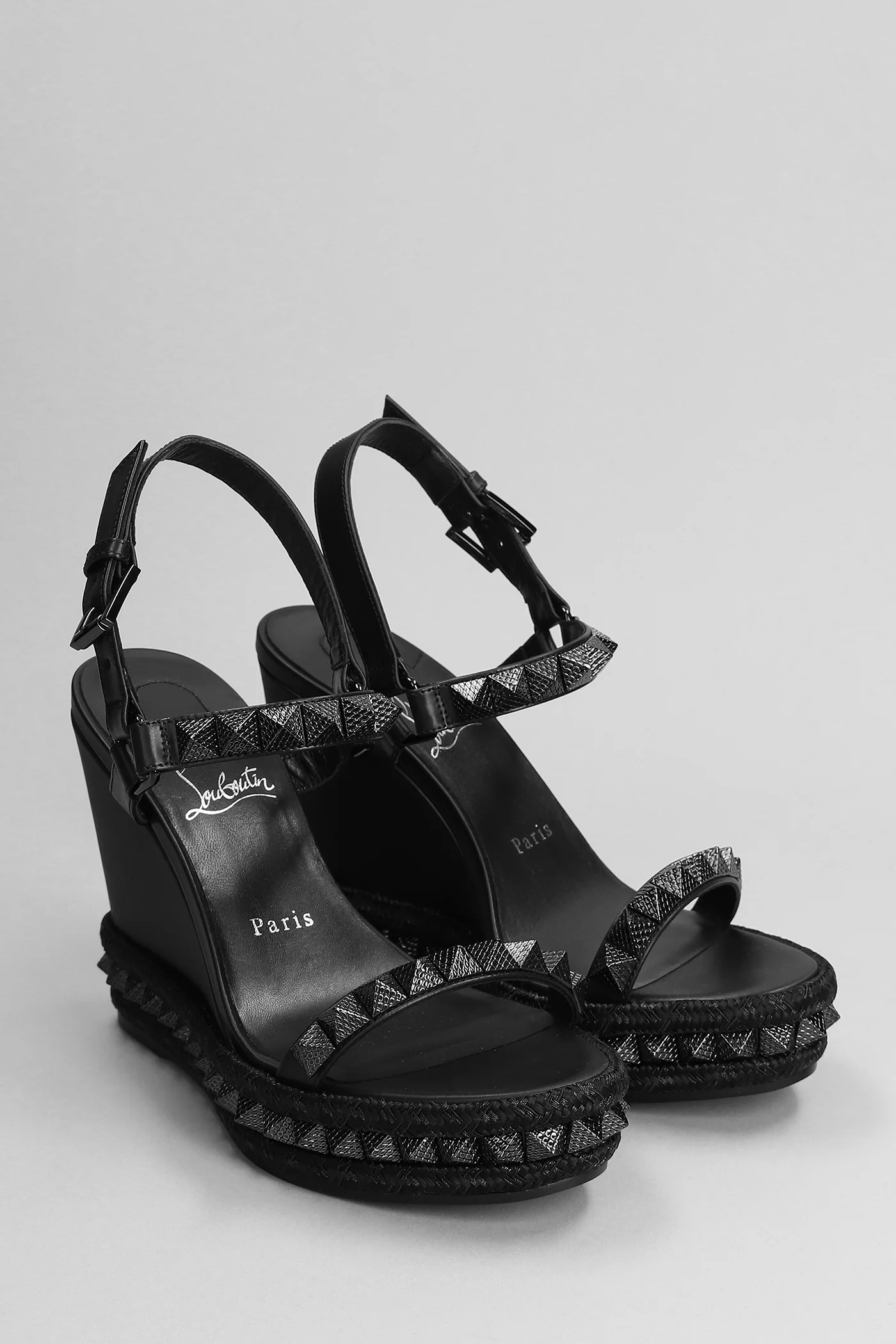 Pyraclou 110 Wedges in black leather - Image 2