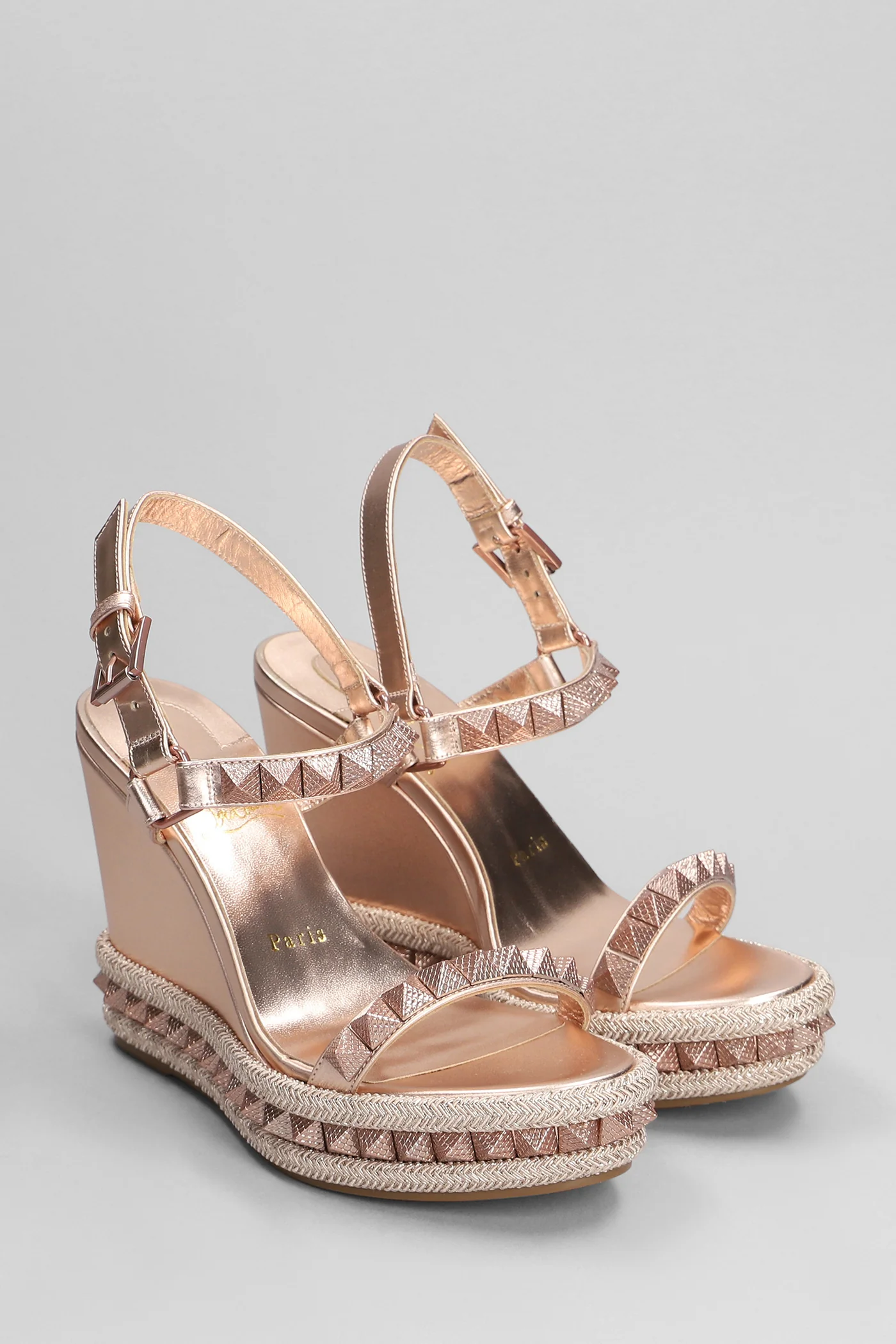 Pyraclou 110 Wedges in rose-pink leather - Image 2