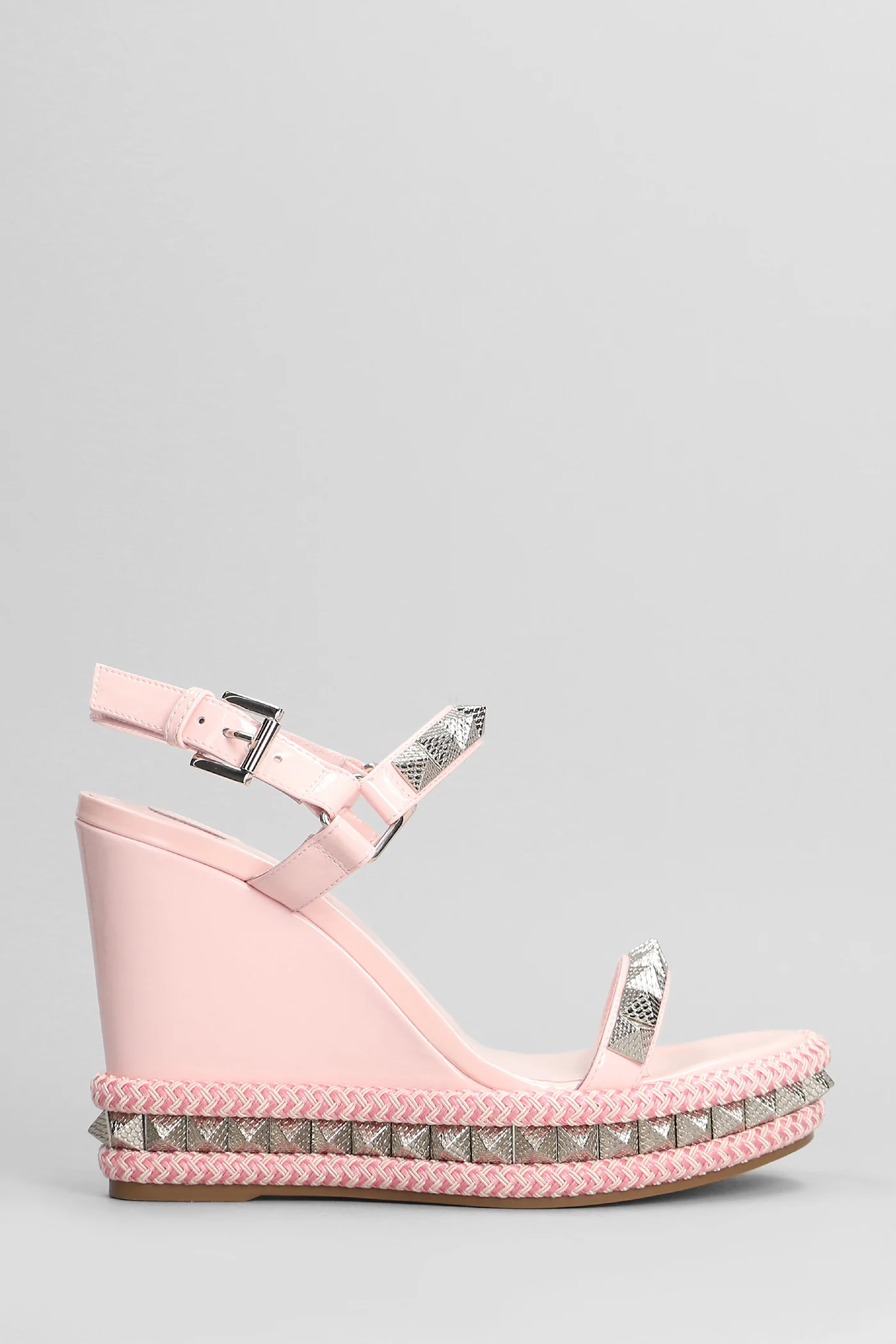 Pyraclou 110 Wedges in rose-pink patent leather