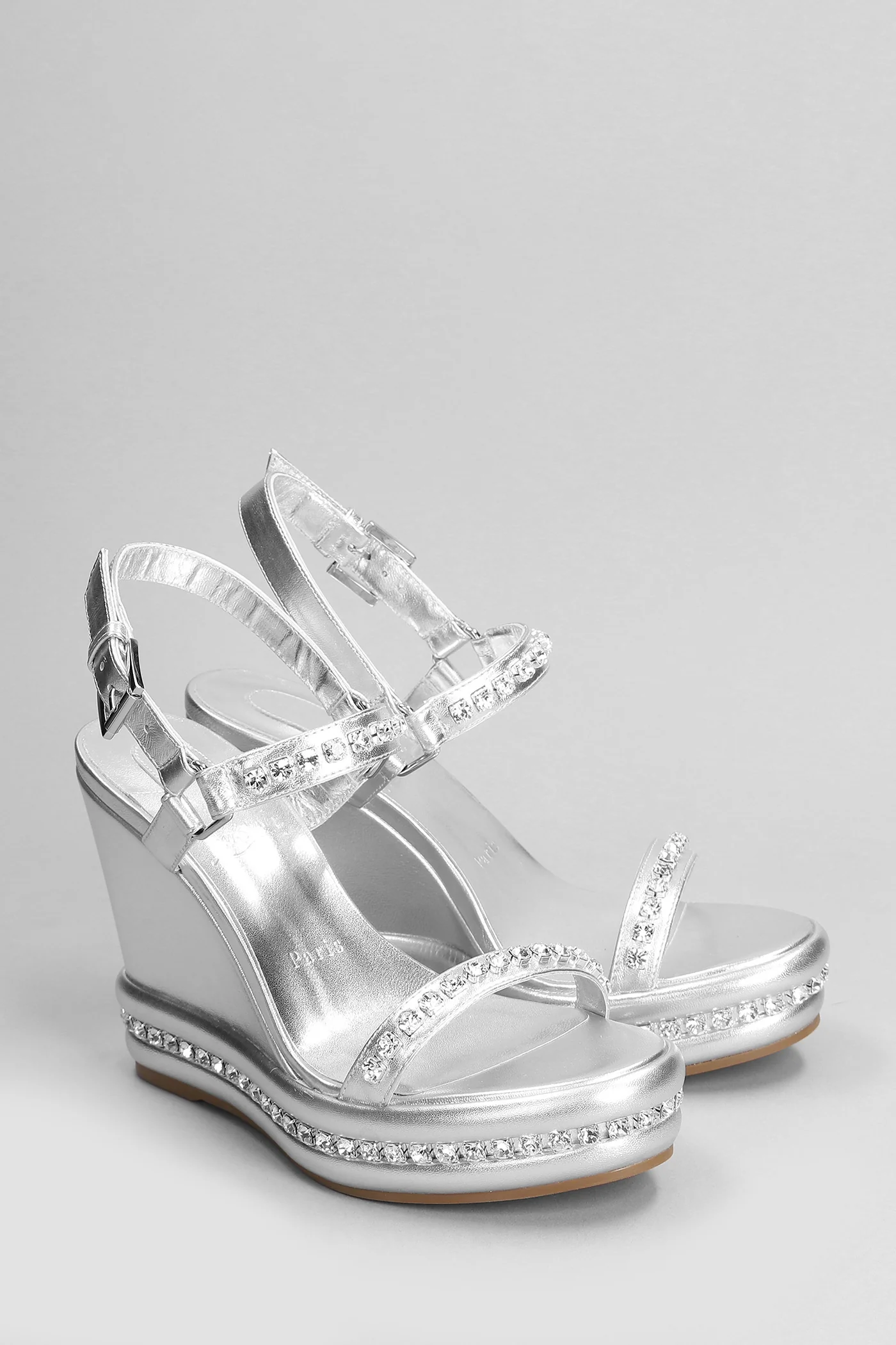 Pyrastrass 110 Wedges in silver leather - Image 2
