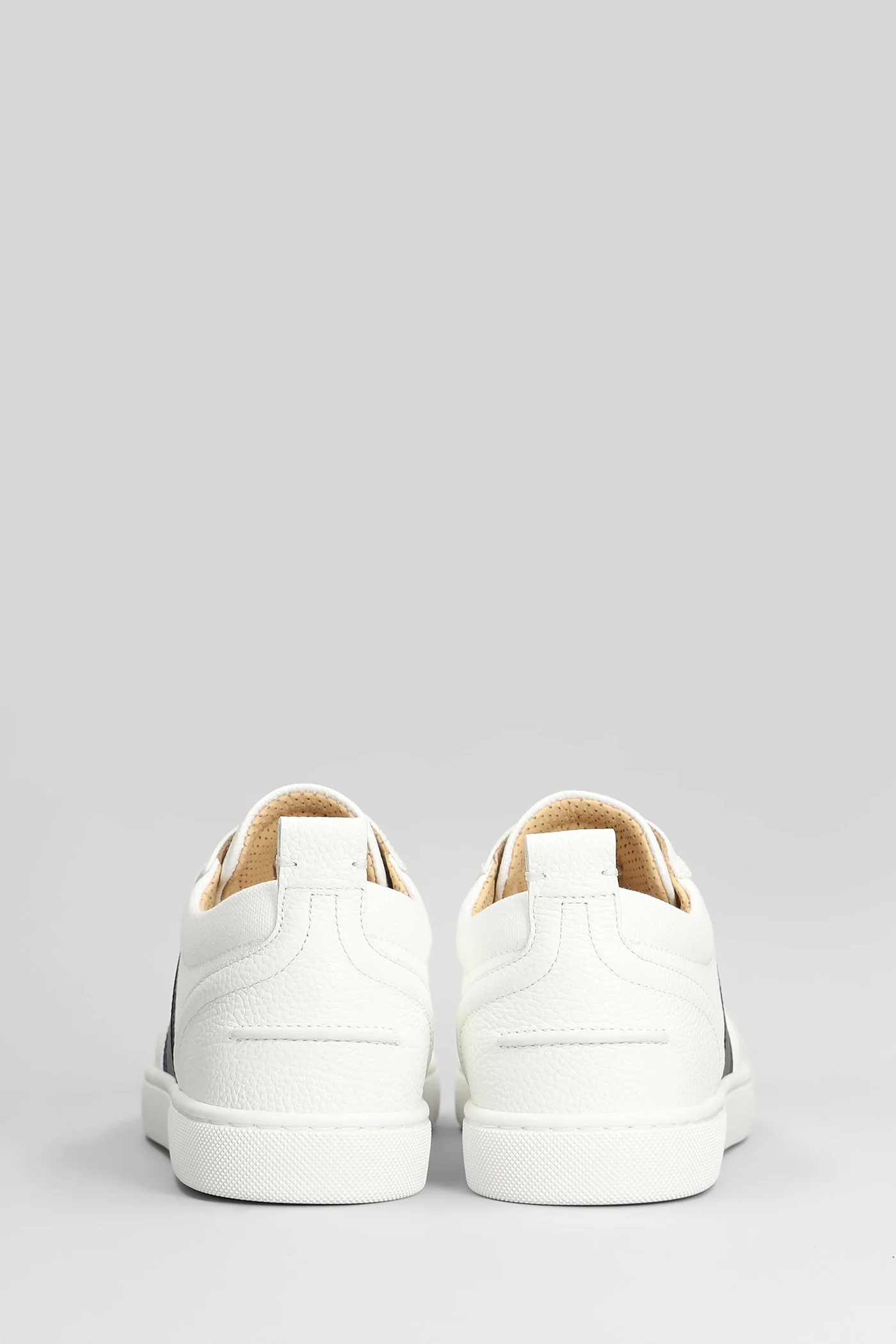 Retero flat Sneakers in white leather and fabric - Image 4