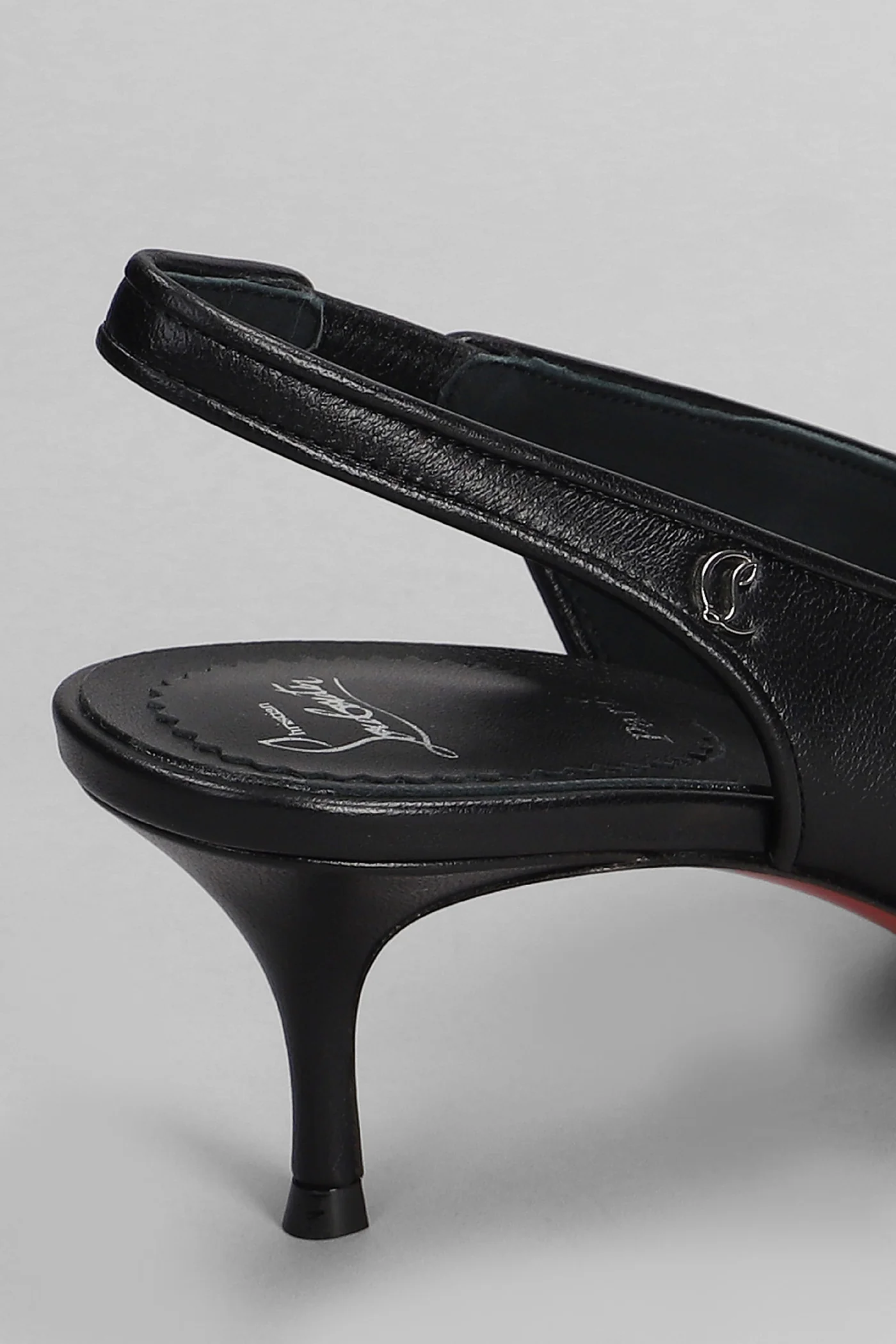 Sporty kate sling 55 Pumps in black leather - Image 5
