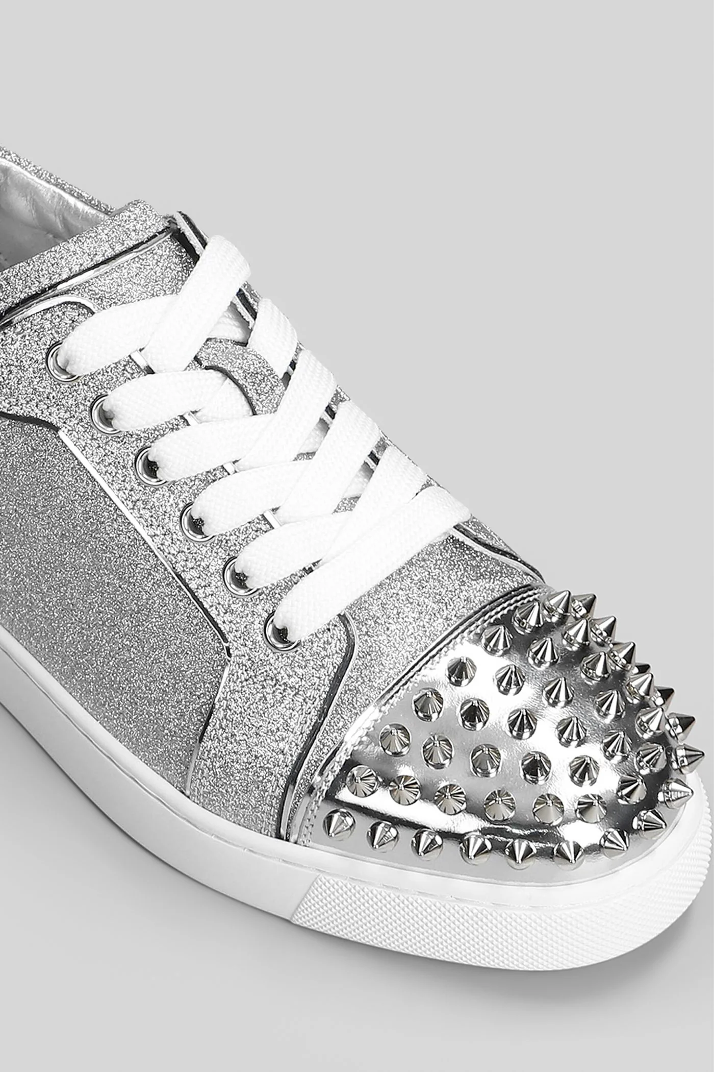 Viera 2 flat Sneakers in silver leather - Image 5