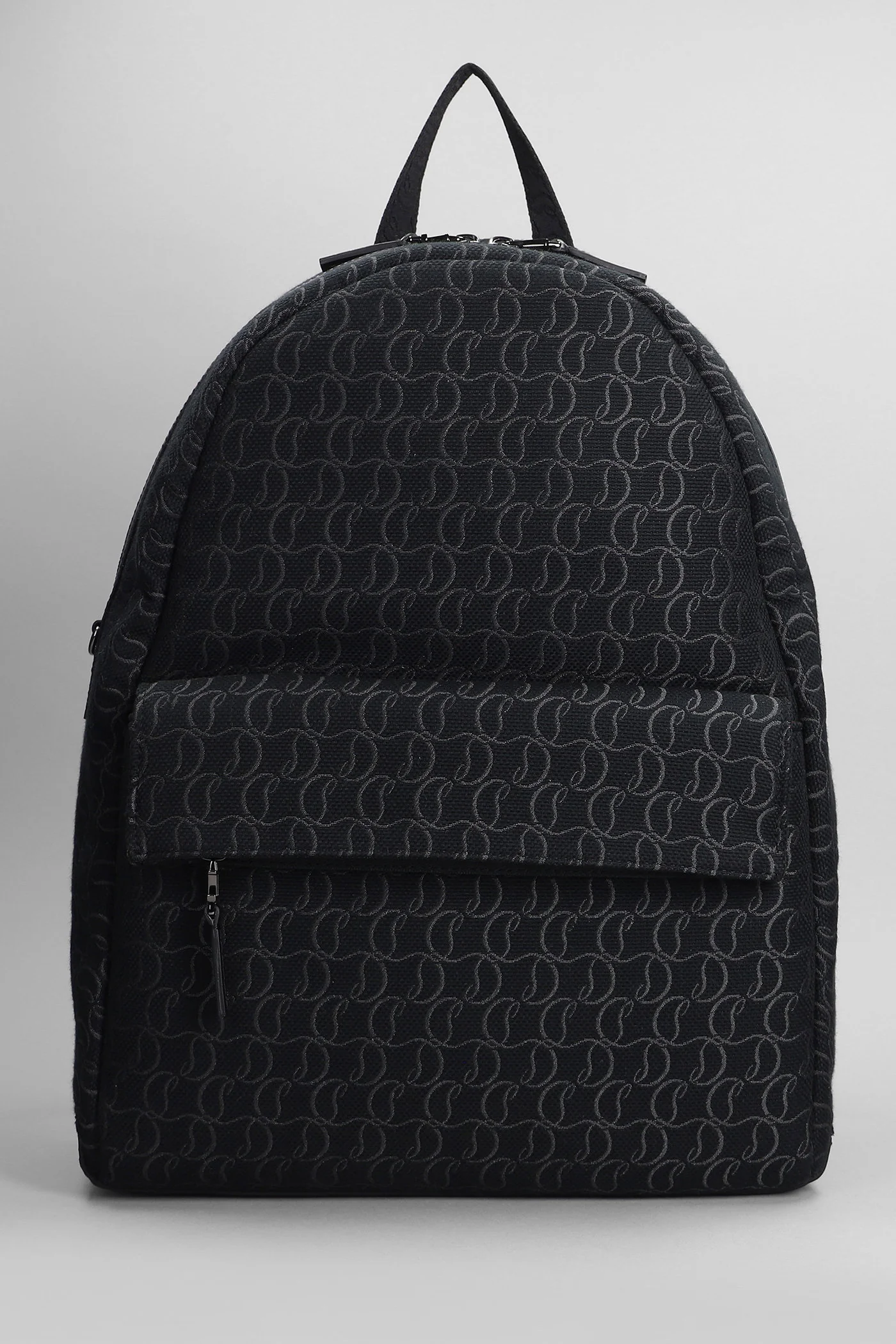 Zip n flap Backpack in black cotton