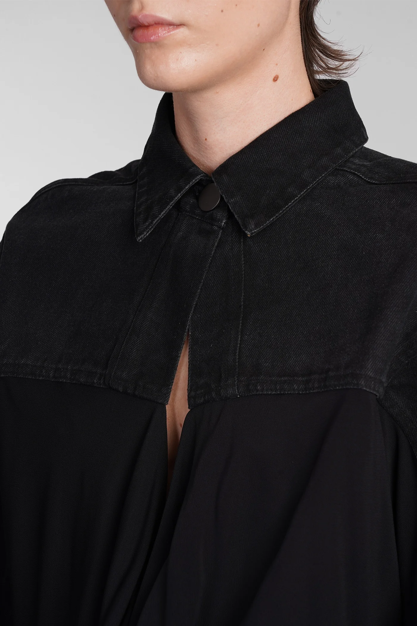 Dress woman in black viscose - Image 5