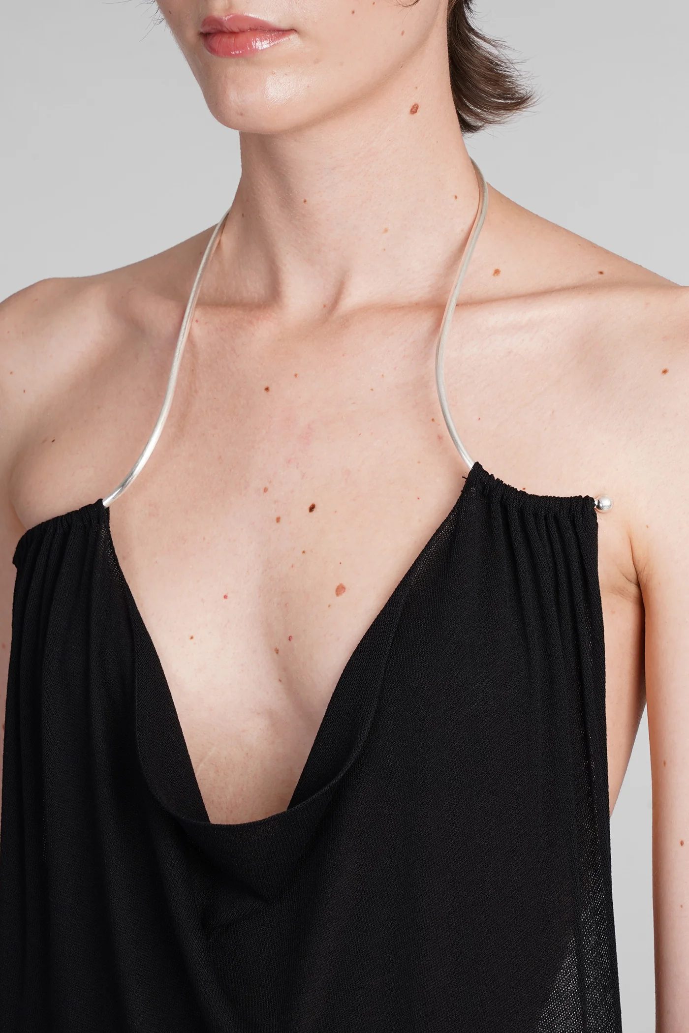 Dress woman  in black viscose - Image 5