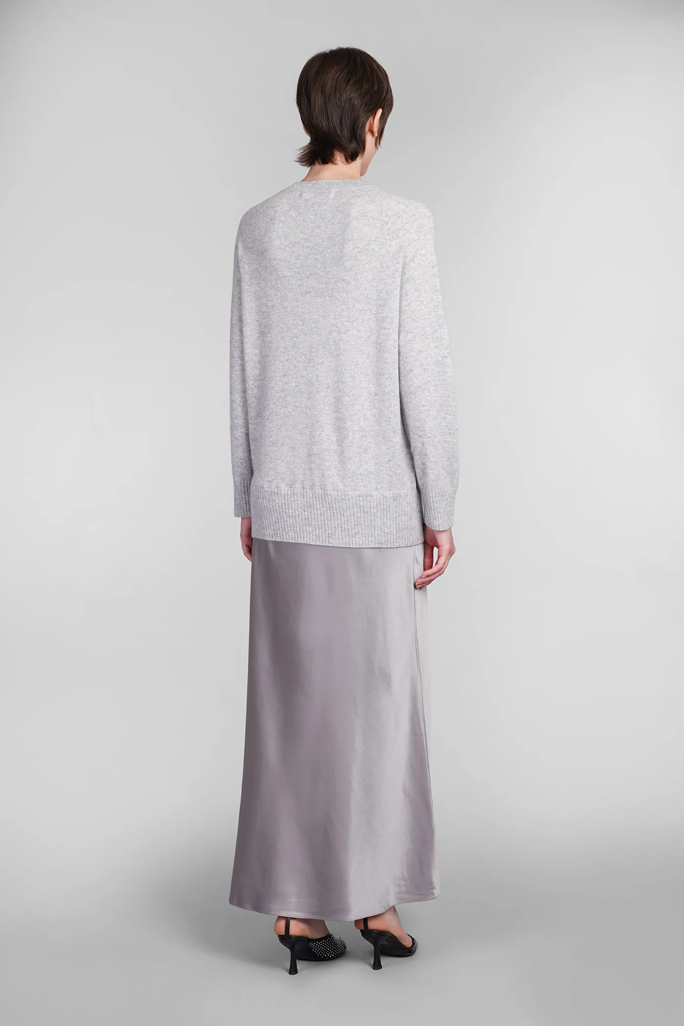 Dress woman  in grey cashmere - Image 3