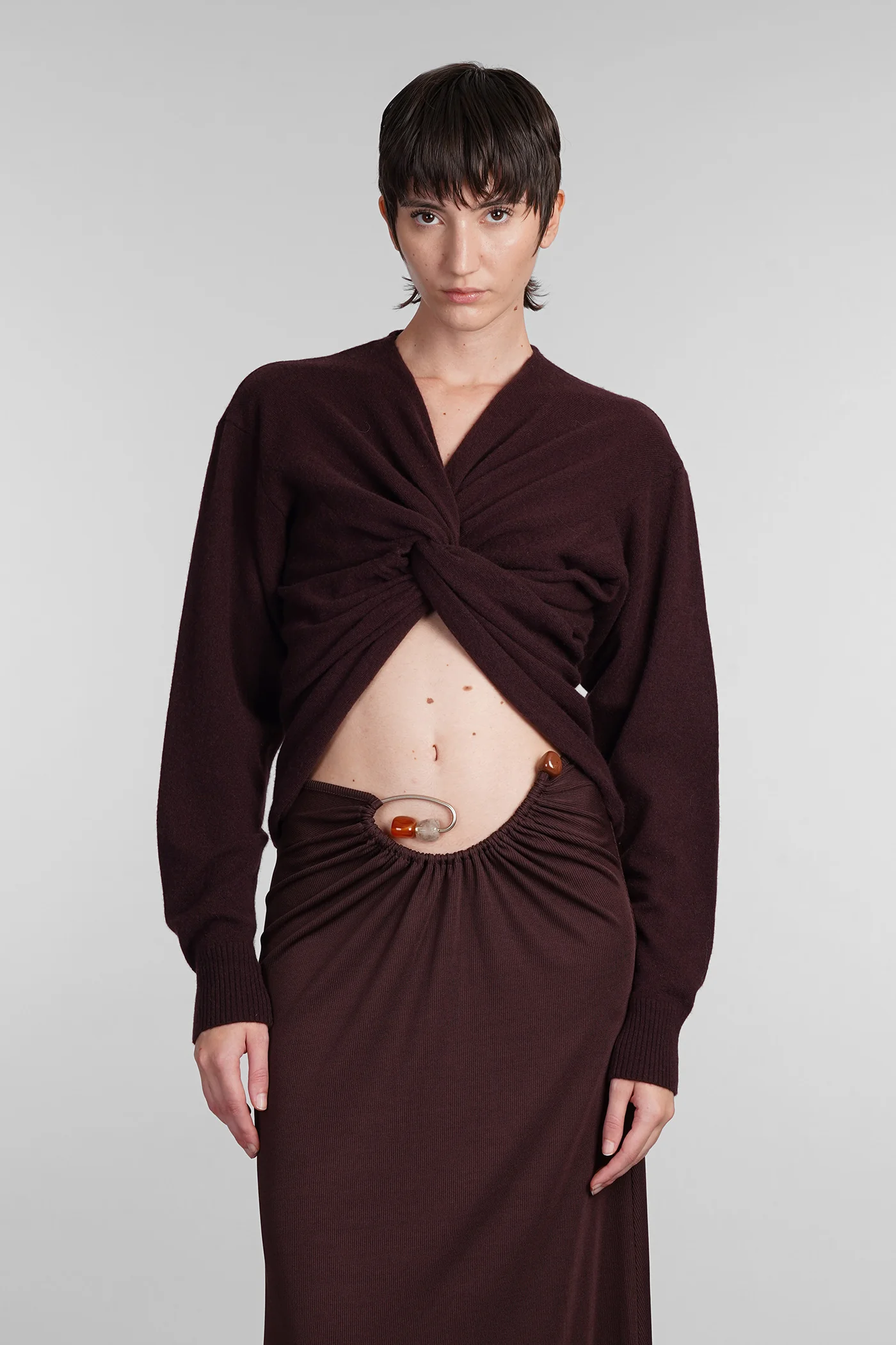 Knitwear in bordeaux cashmere