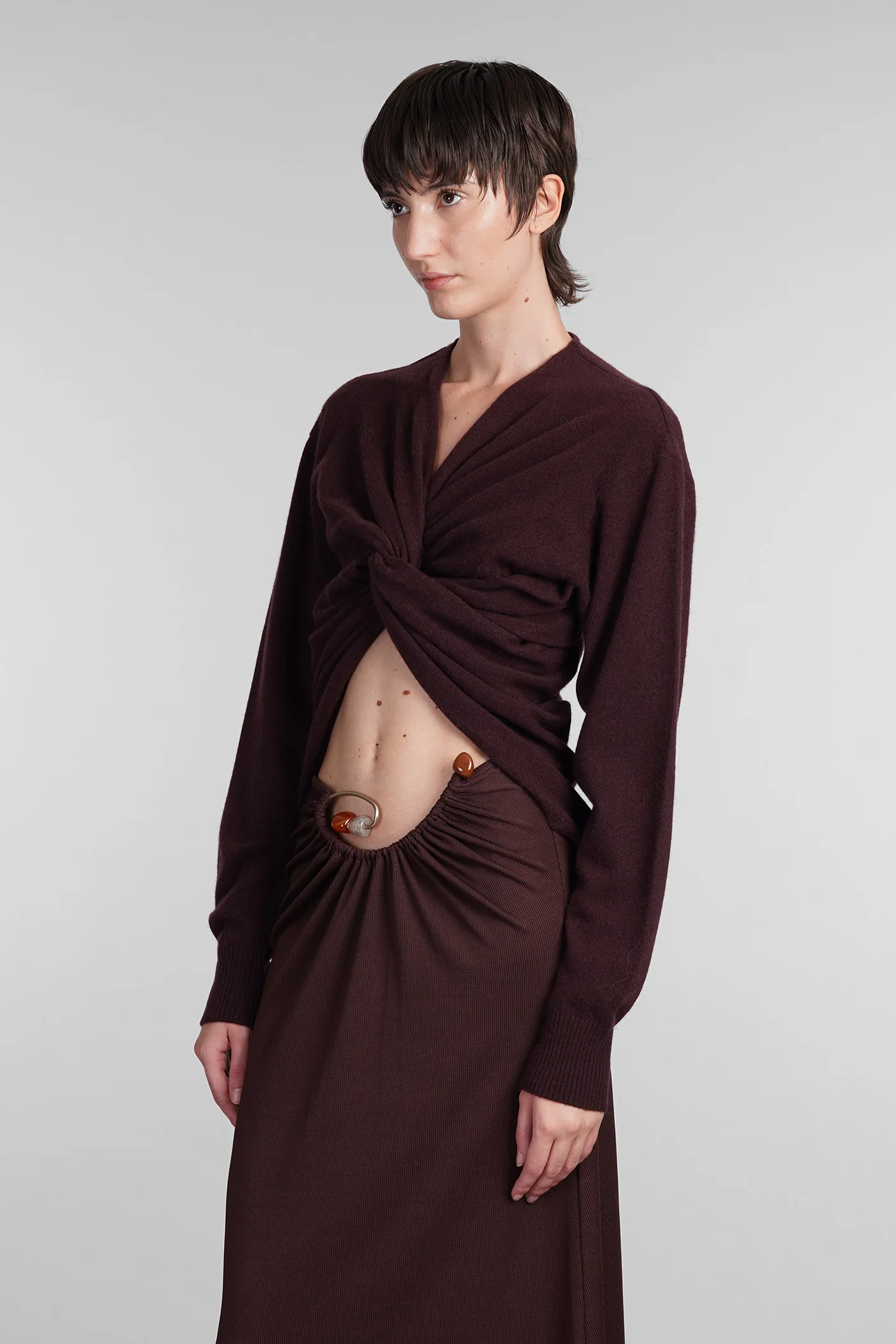 Knitwear in bordeaux cashmere - Image 4