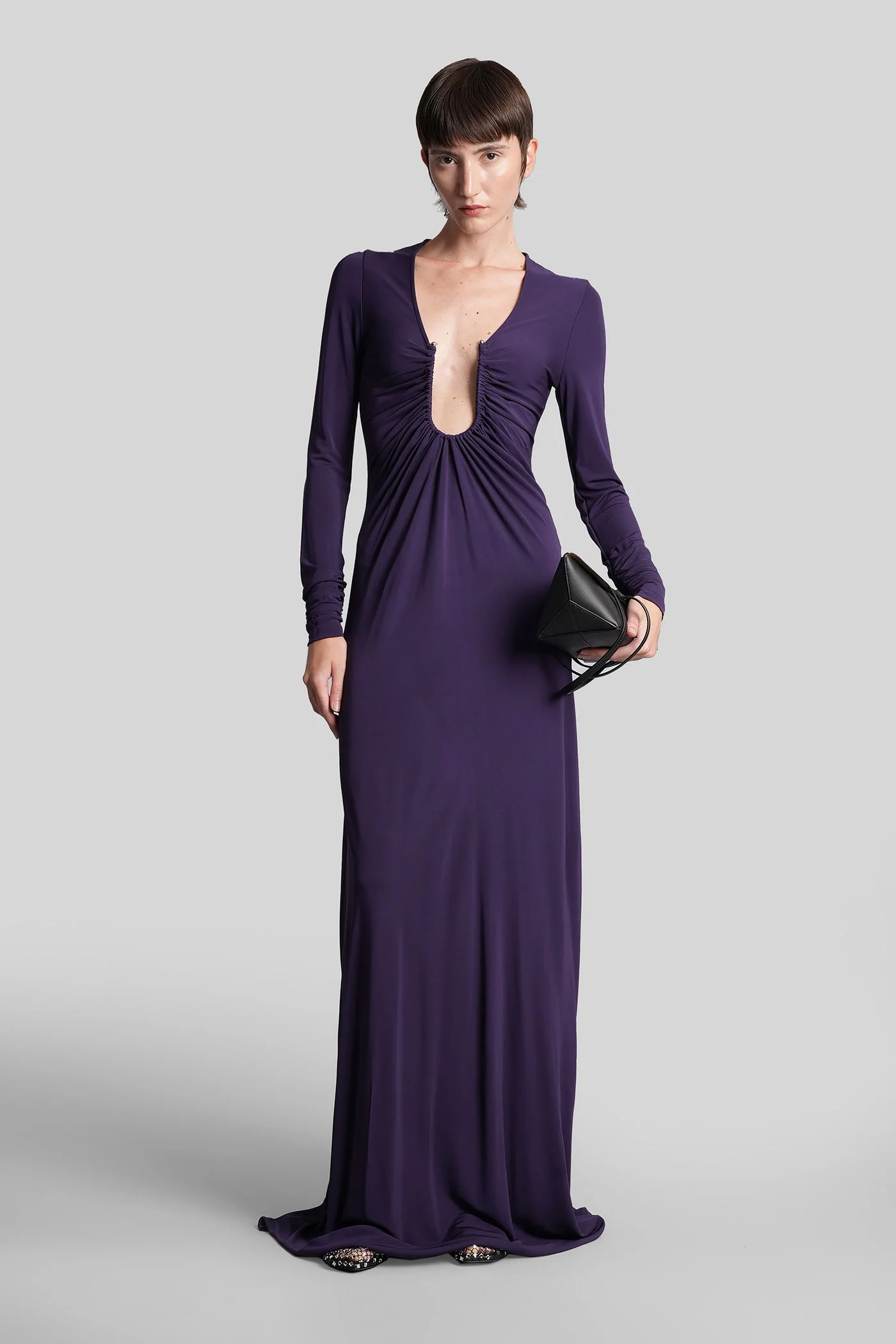 Long dress in Viola viscose