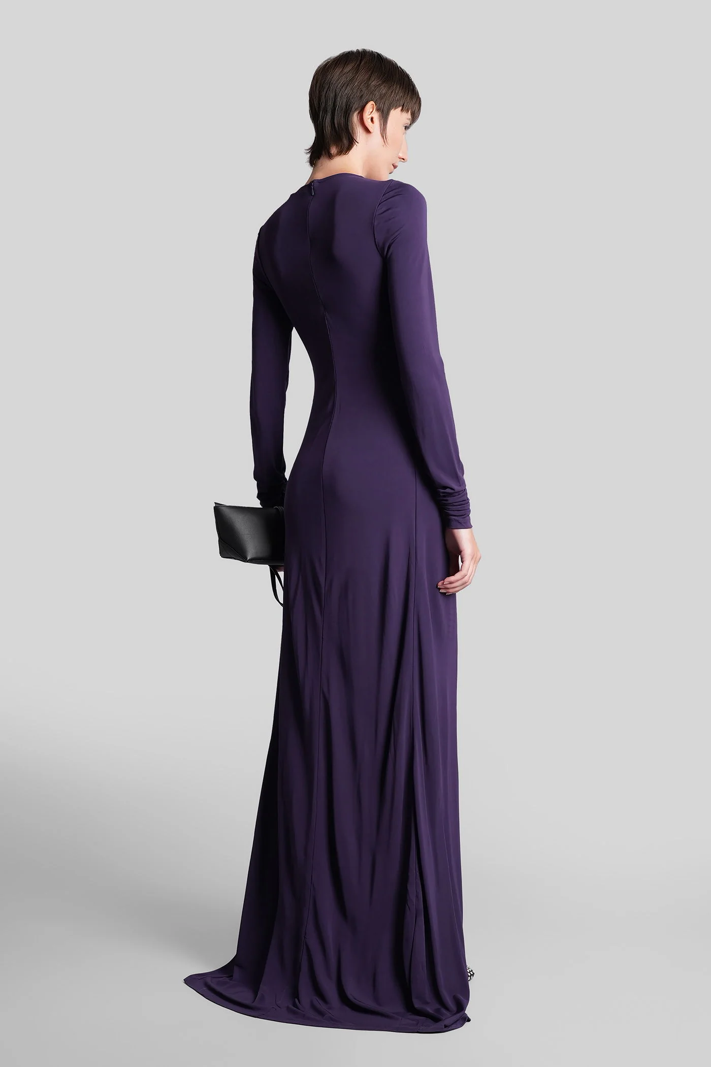 Long dress in Viola viscose - Image 3