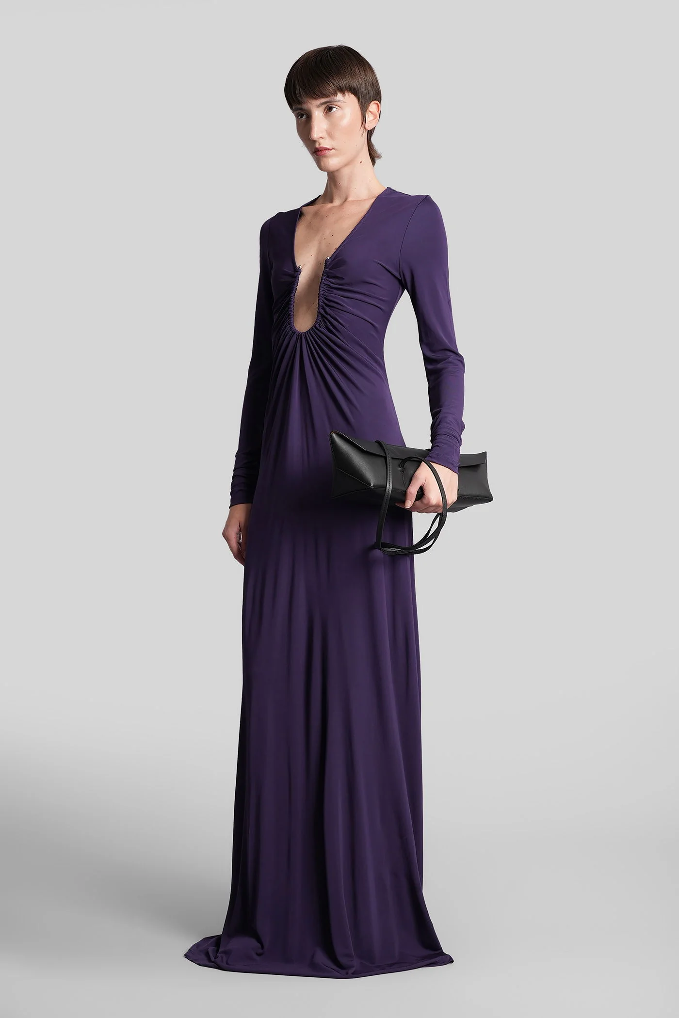 Long dress in Viola viscose - Image 4