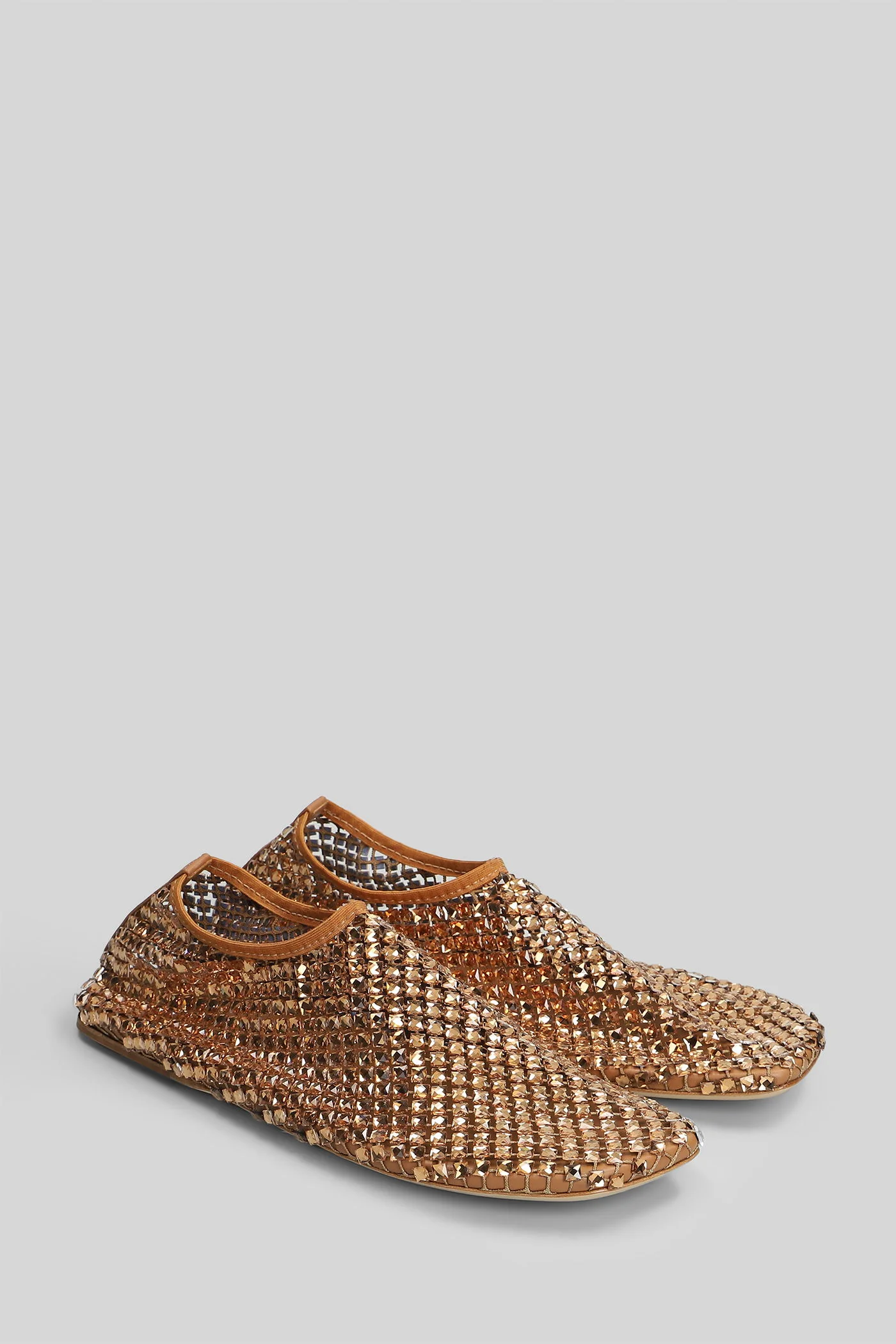 Minette bezeled flat Ballet flats in beige nylon - Image 2