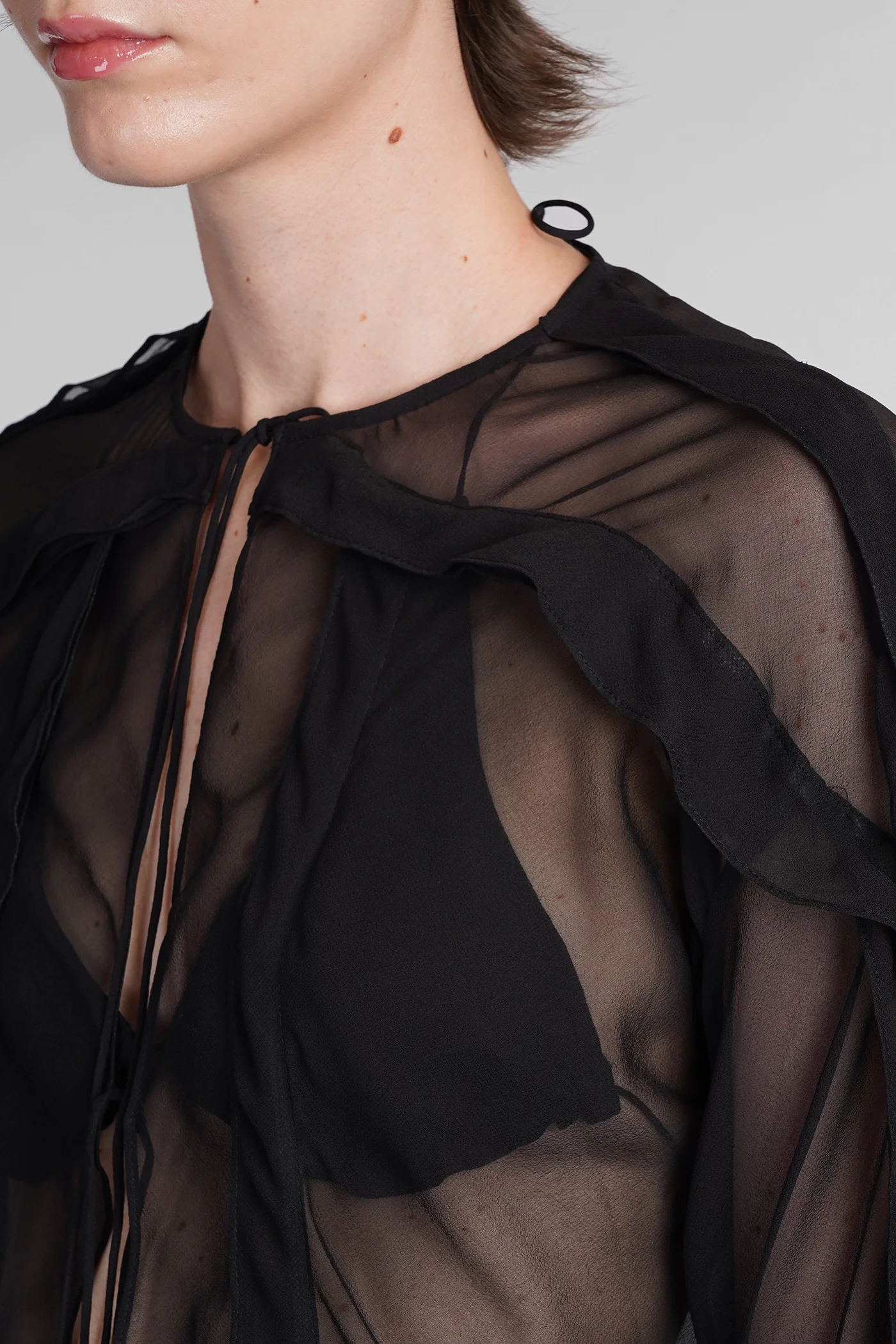 Shirt in black silk - Image 5