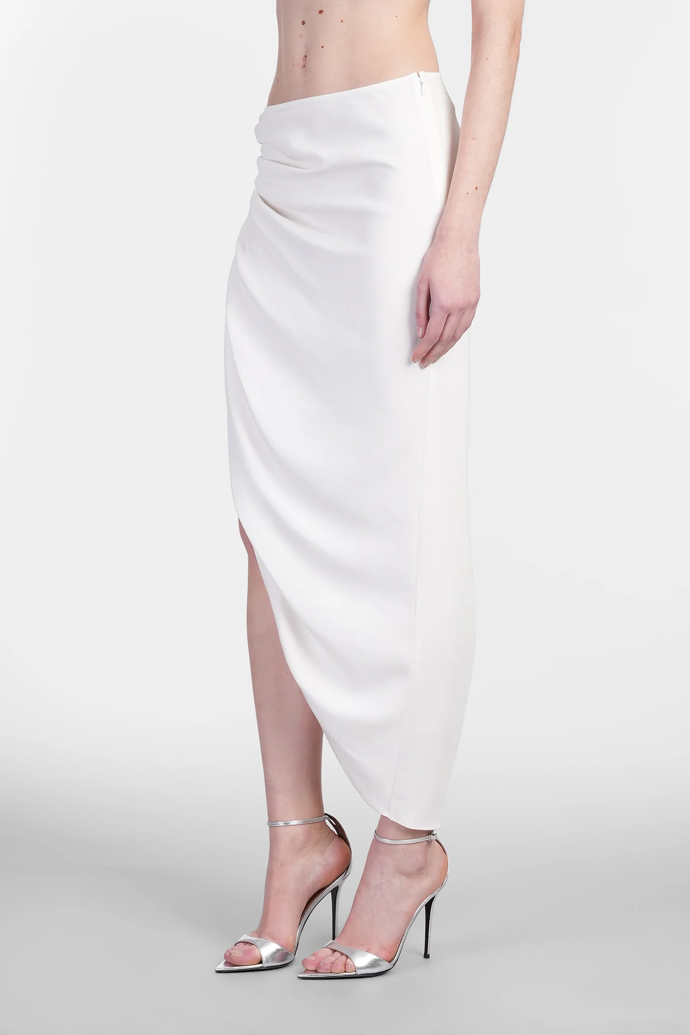 Skirt in white viscose - Image 4