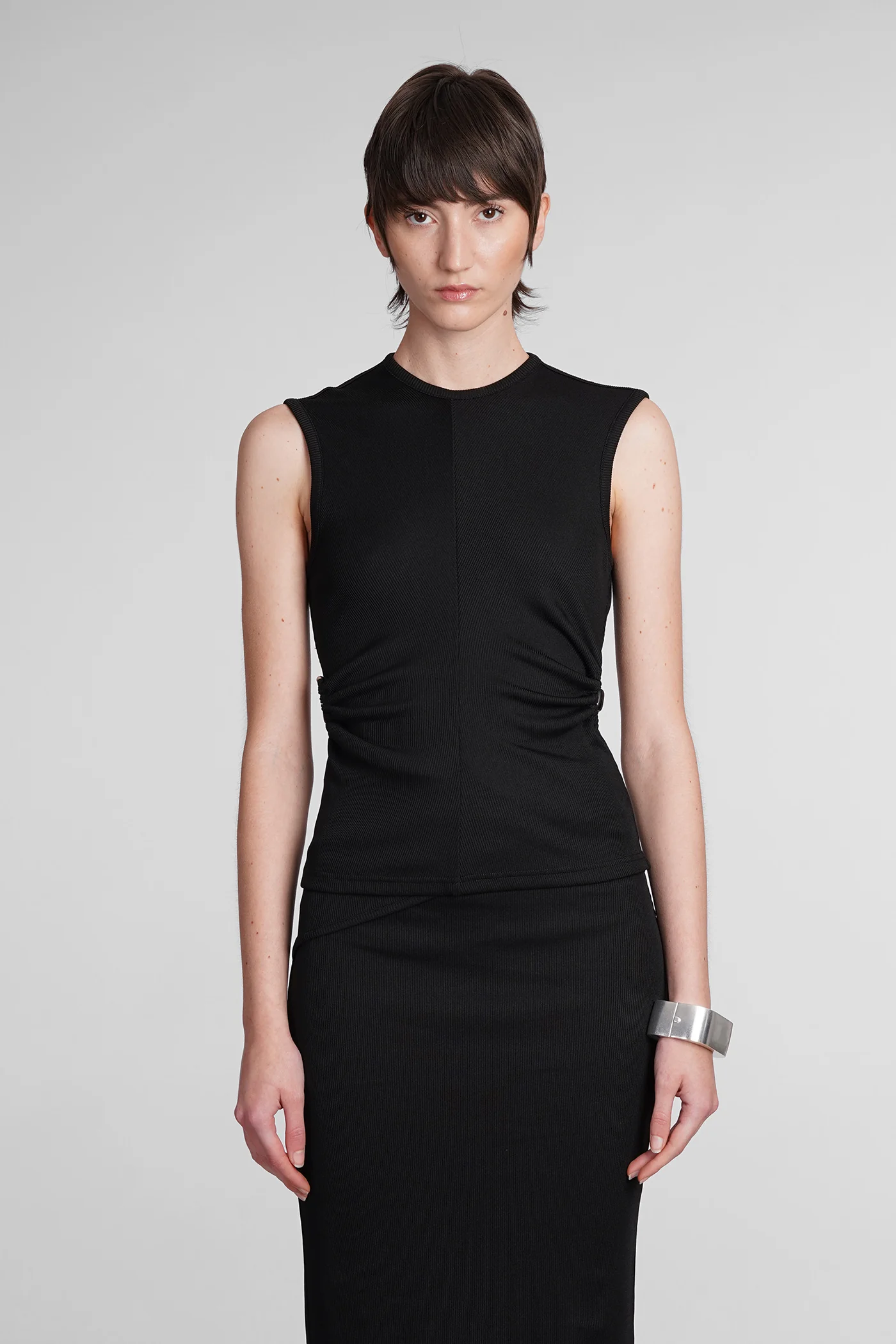 Topwear in black polyester