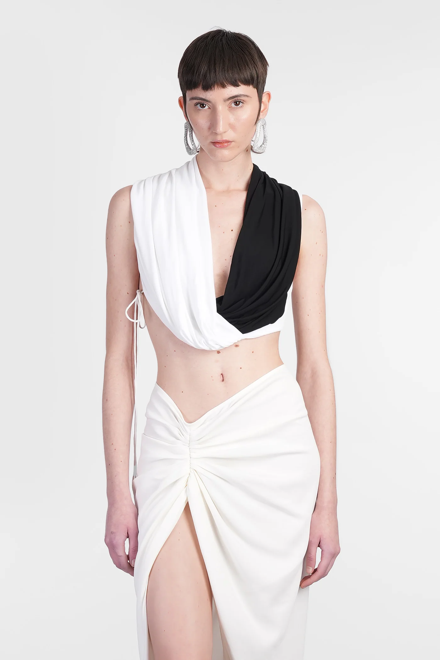 Topwear in black viscose