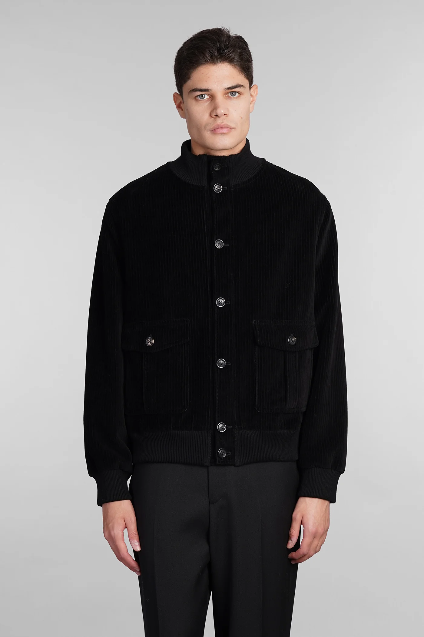 Bomber Jacket in black cotton